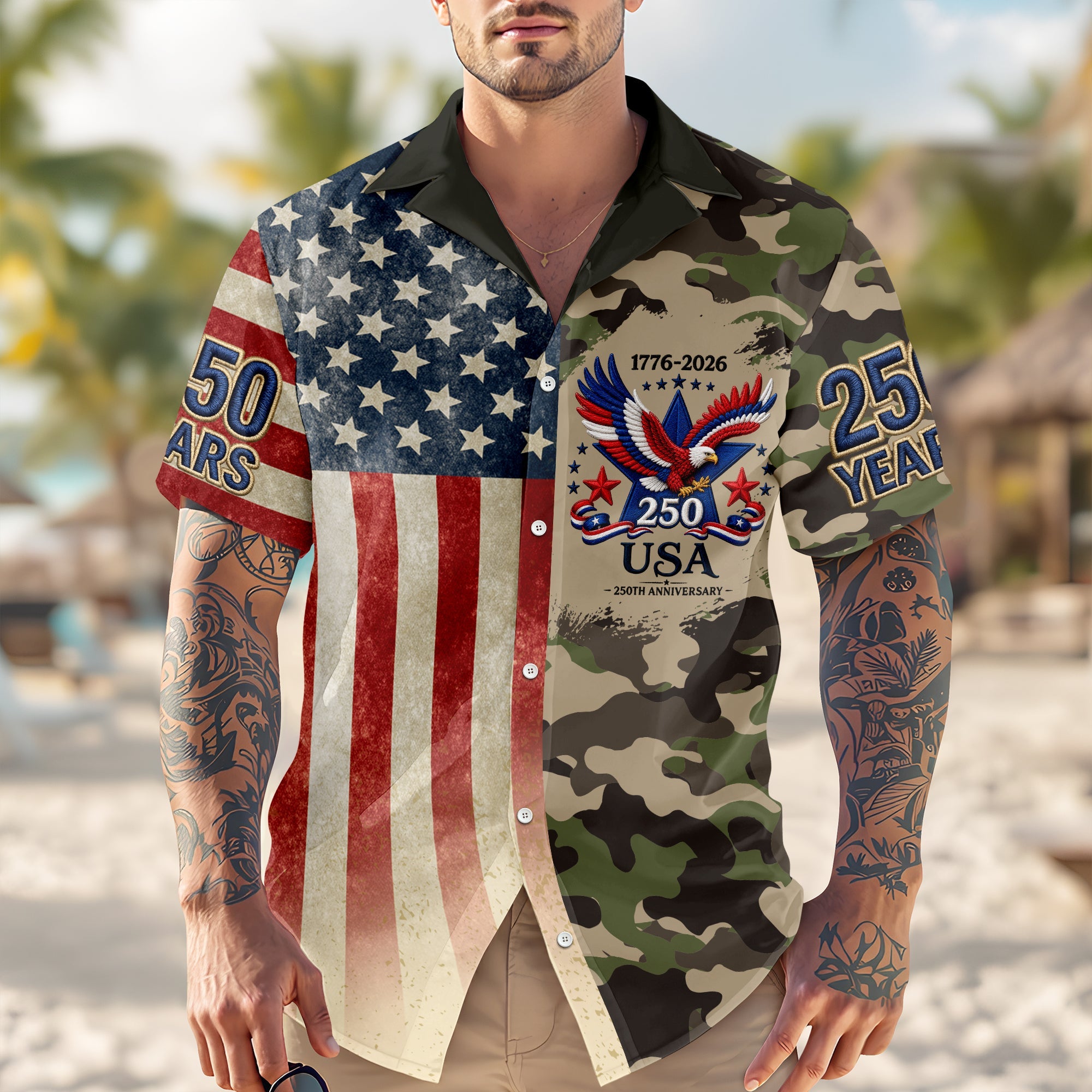 America 250th Anniversary 1776 - 2026 Patriotic Hawaii Shirt HA75 921624