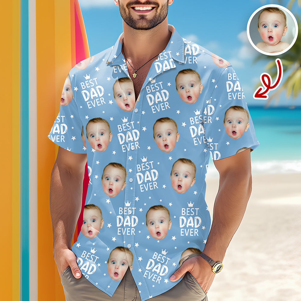 Custom Face Best Dad Ever Hawaiian Shirt Father's Day Gift CH07 911558