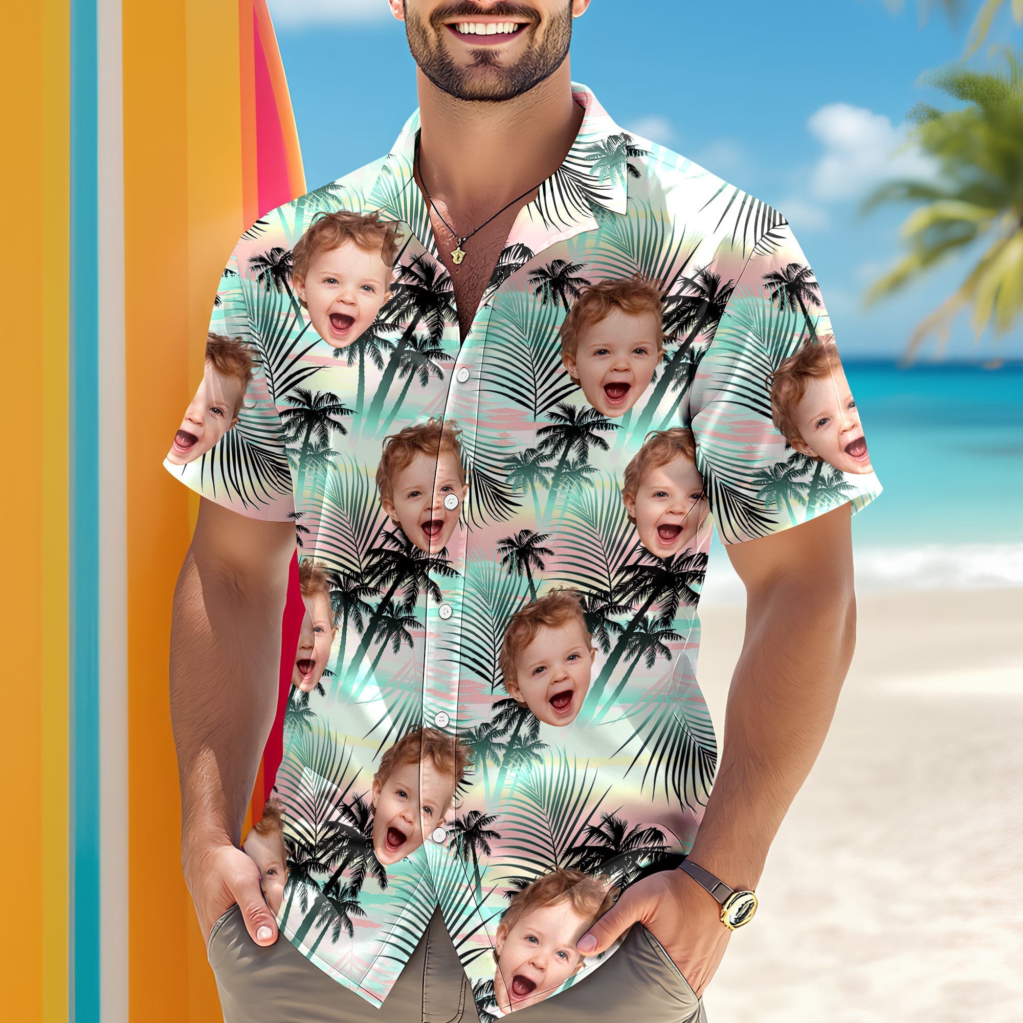 Custom Photo Tropical Summer Hawaii Shirt HO82 902380
