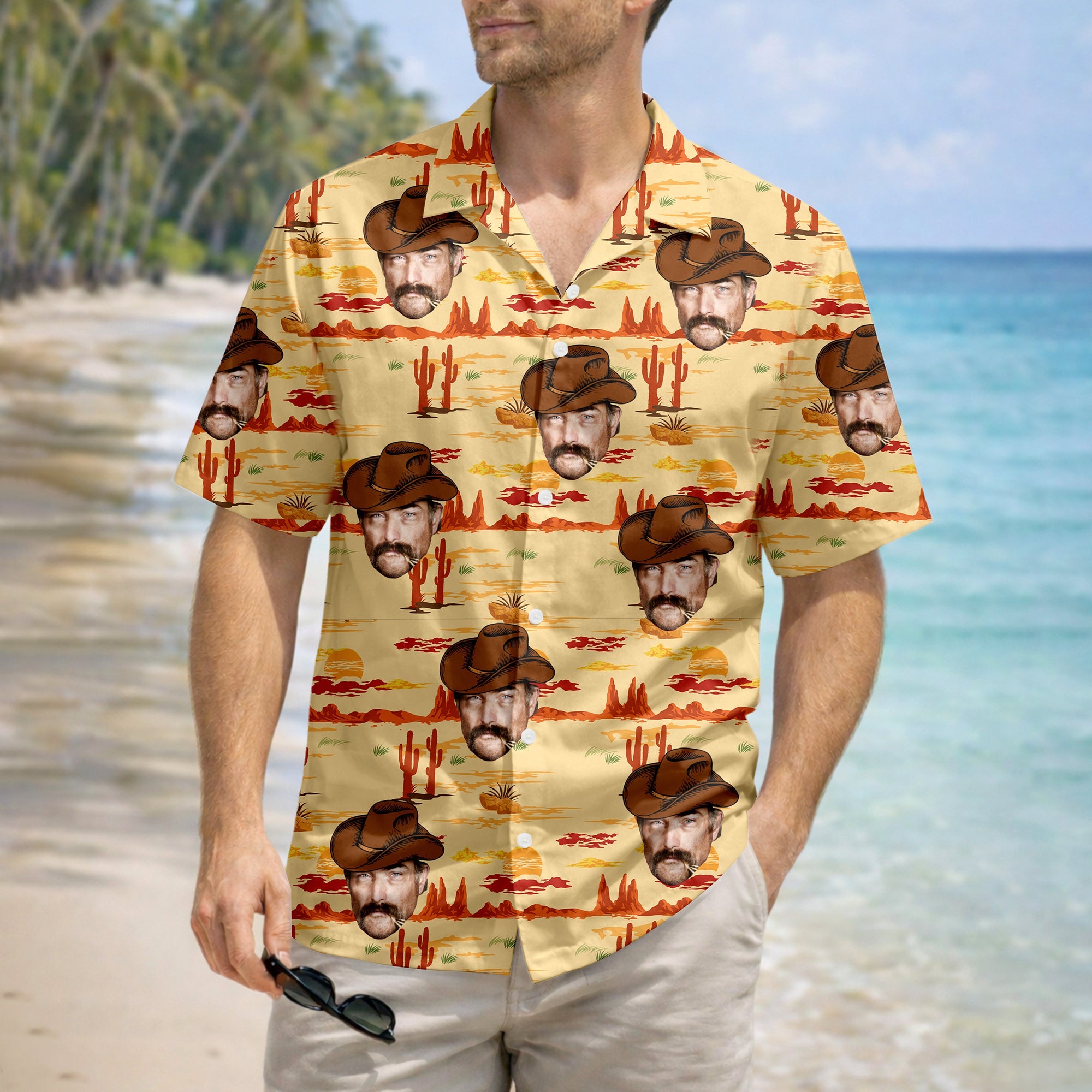 Custom Photo Retro Western Cowboy Hawaiian Shirt TH10 169755