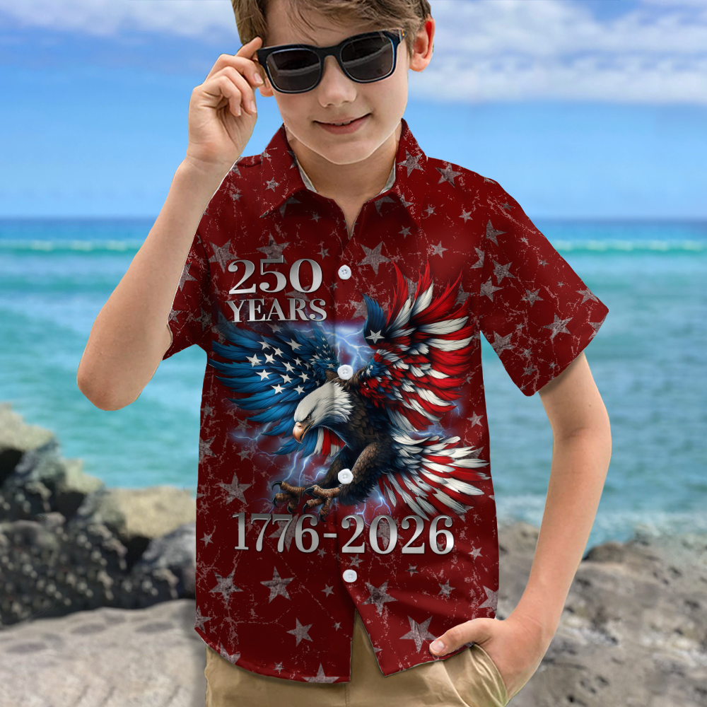 Personalized 250th Anniversary Eagle Patriotic American Kid Hawaii Shirt TH10 169541