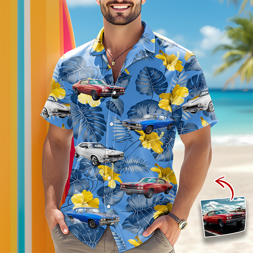 Custom Photo Vintage Car Aloha Hawaiian Shirt Gift For Car Lovers TH10 170035