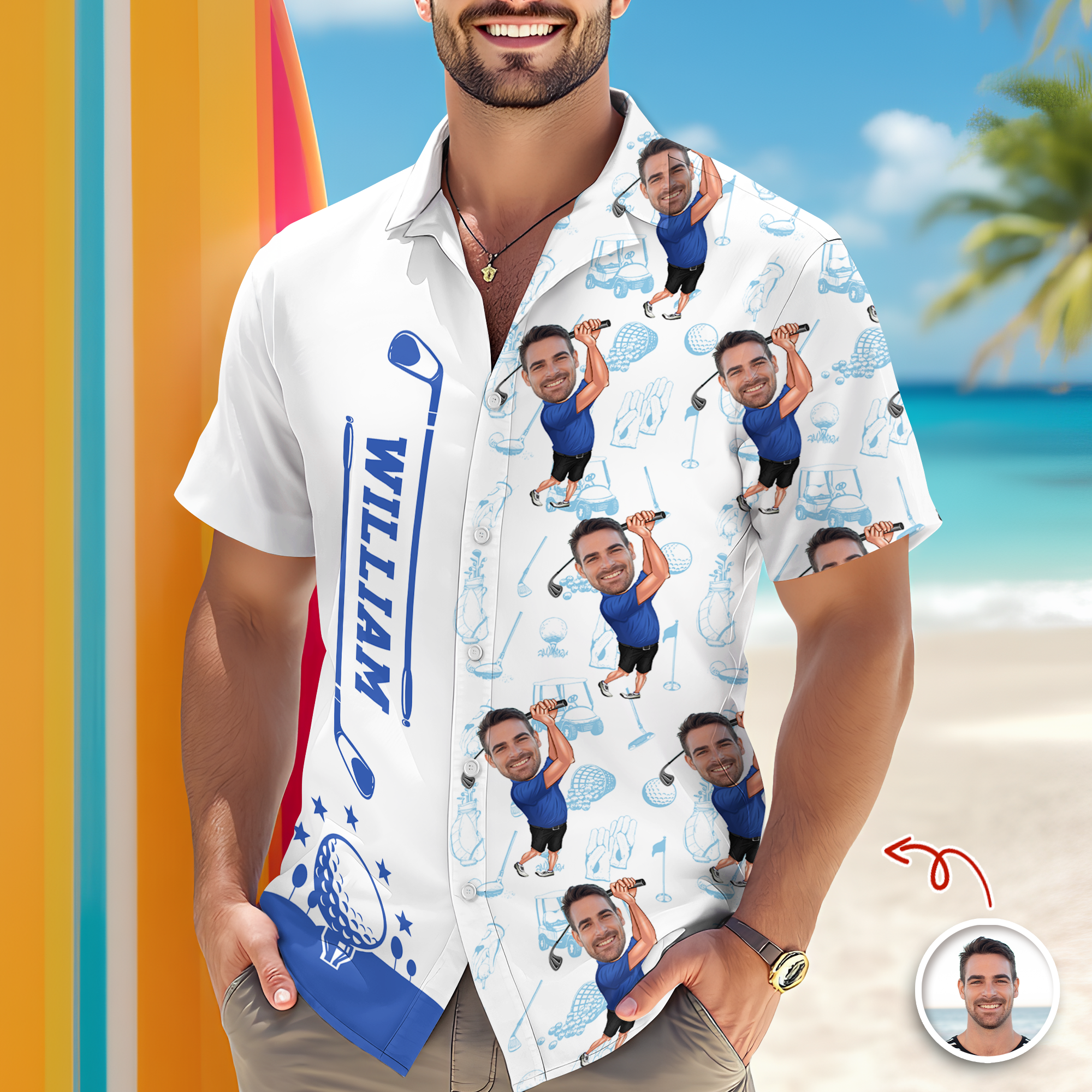 Custom Funny Golfer Photo Hawaii Shirt Gift For Golfer, Golf Lovers LM32 897615