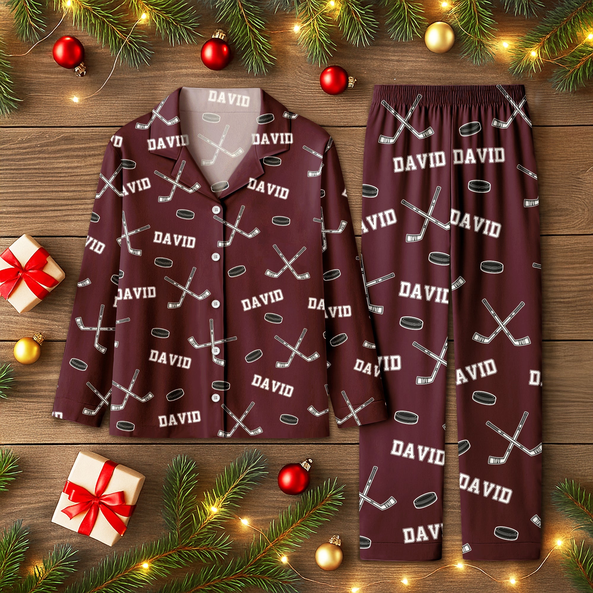 Hockey Custom Name - Personalized Pajamas Gift For Hockey Lovers HO82 900206