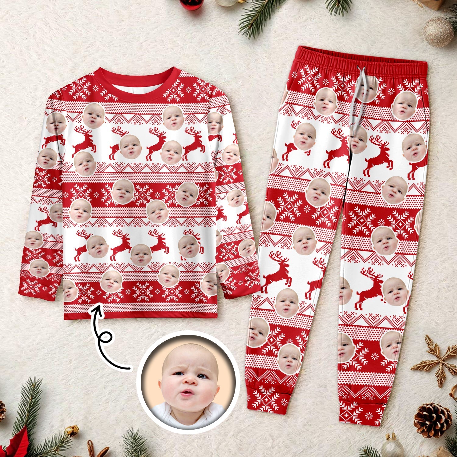 Custom Photo Christmas Face Sleepwear Xmas Fun HO82 900154
