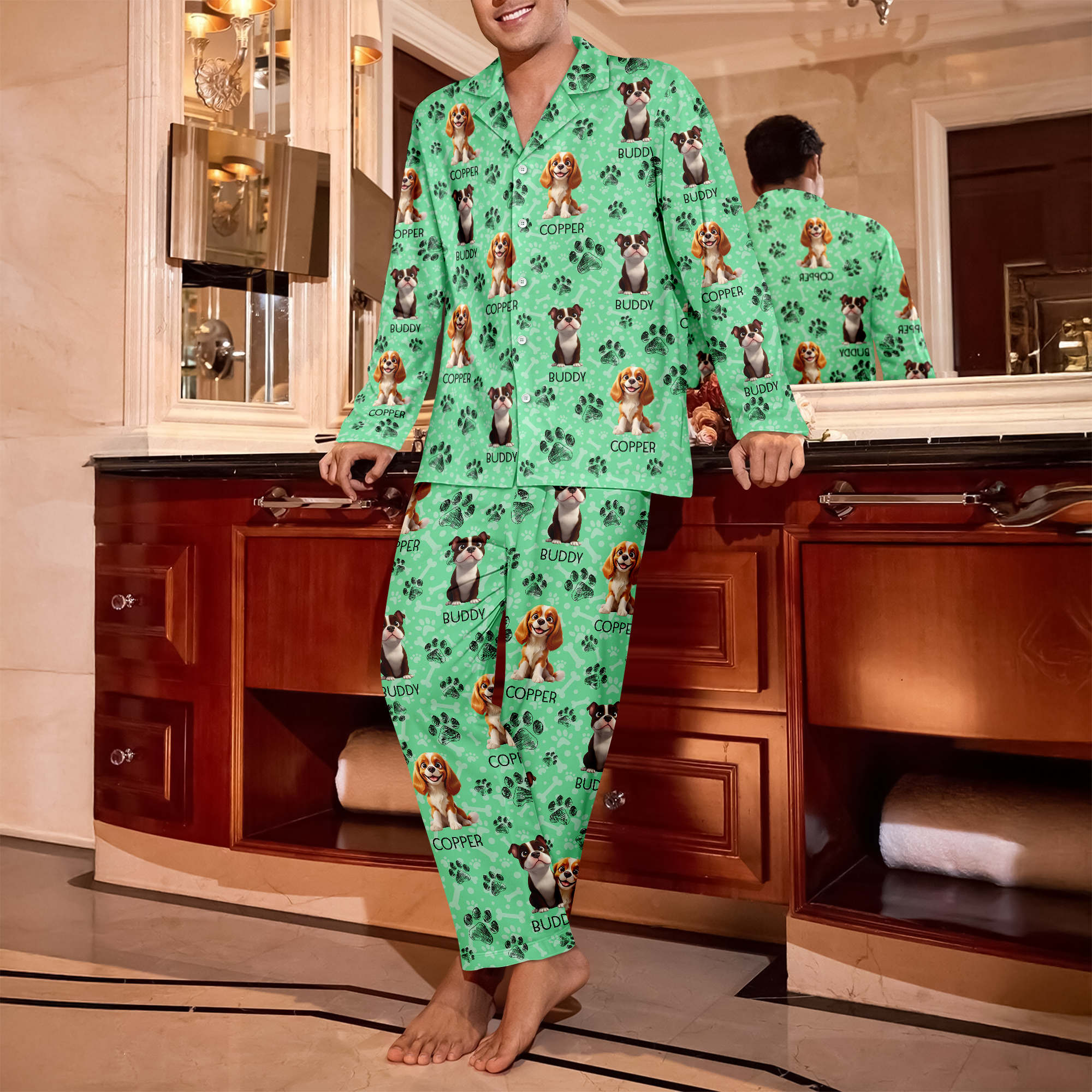 Personalized Dog Clipart With Paw Christmas Pajamas For Dog Lover TH10 896561