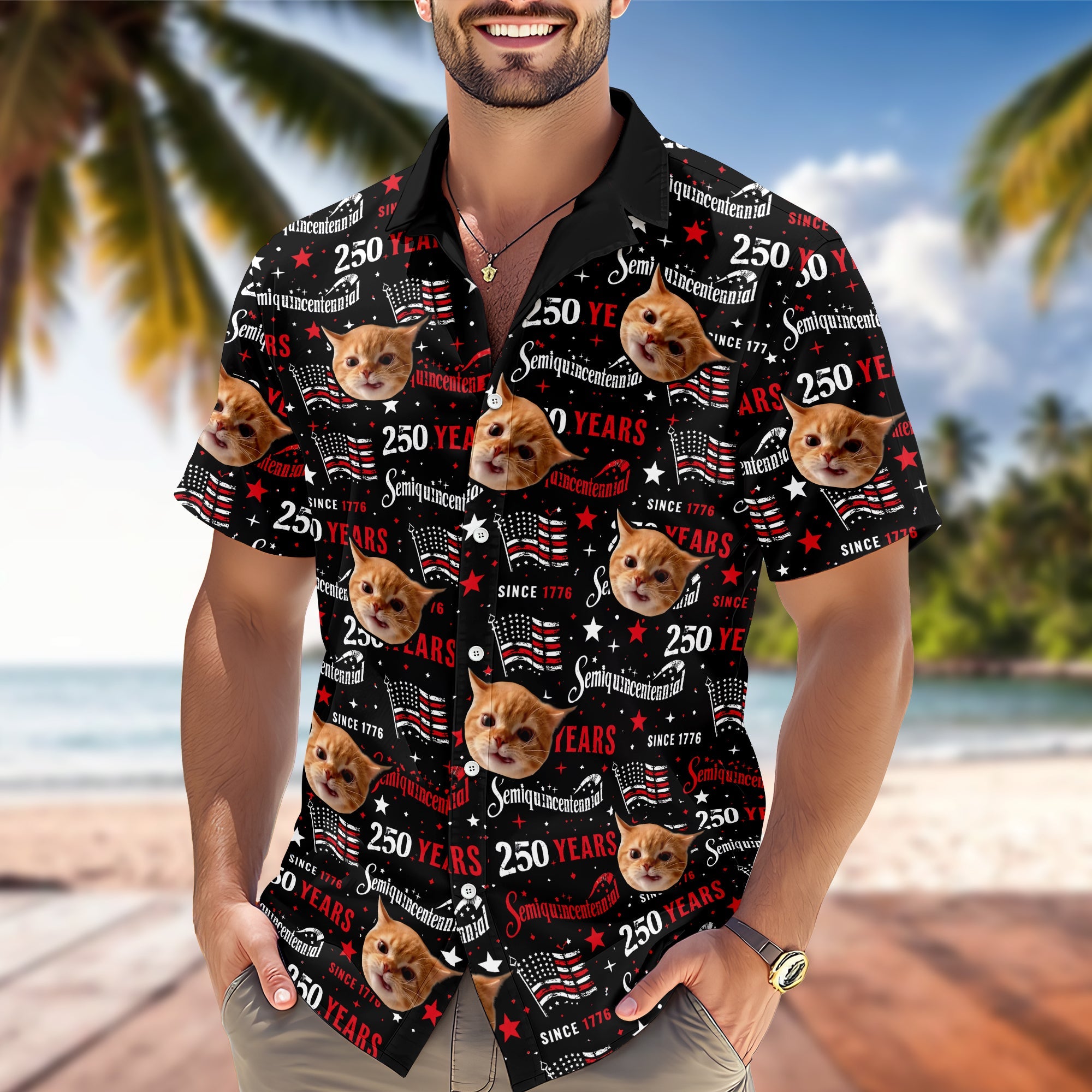 Custom Dog Cat Photo 250 Years of America Semiquincentennial Hawaii Shirt LM32 899507