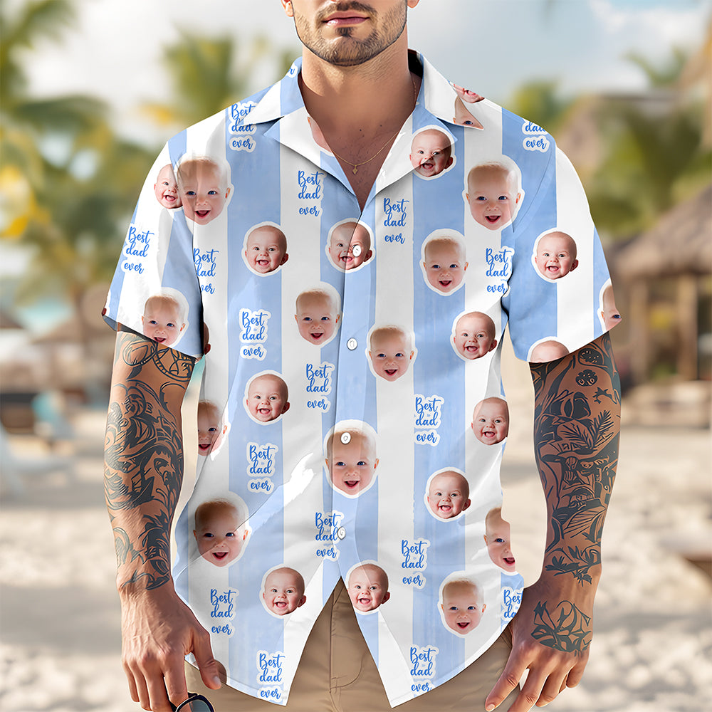 Custom Baby Face Best Dad Best Mom Ever Hawaii Shirt - Personalized Gift for Mom and Dad TH10 169551