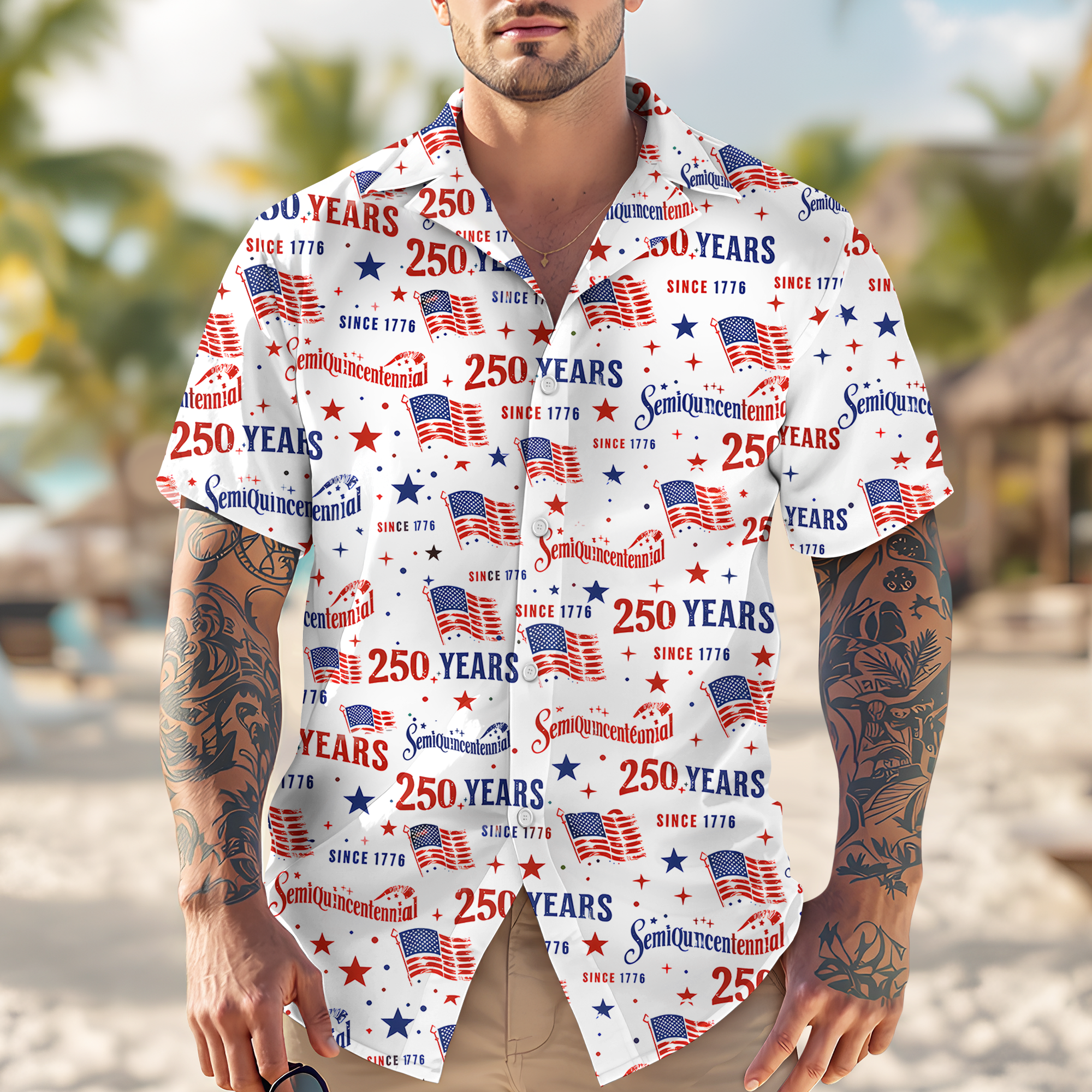 Personalized USA 250th Anniversary Semiquincentennial Hawaii Shirt HO82 901476
