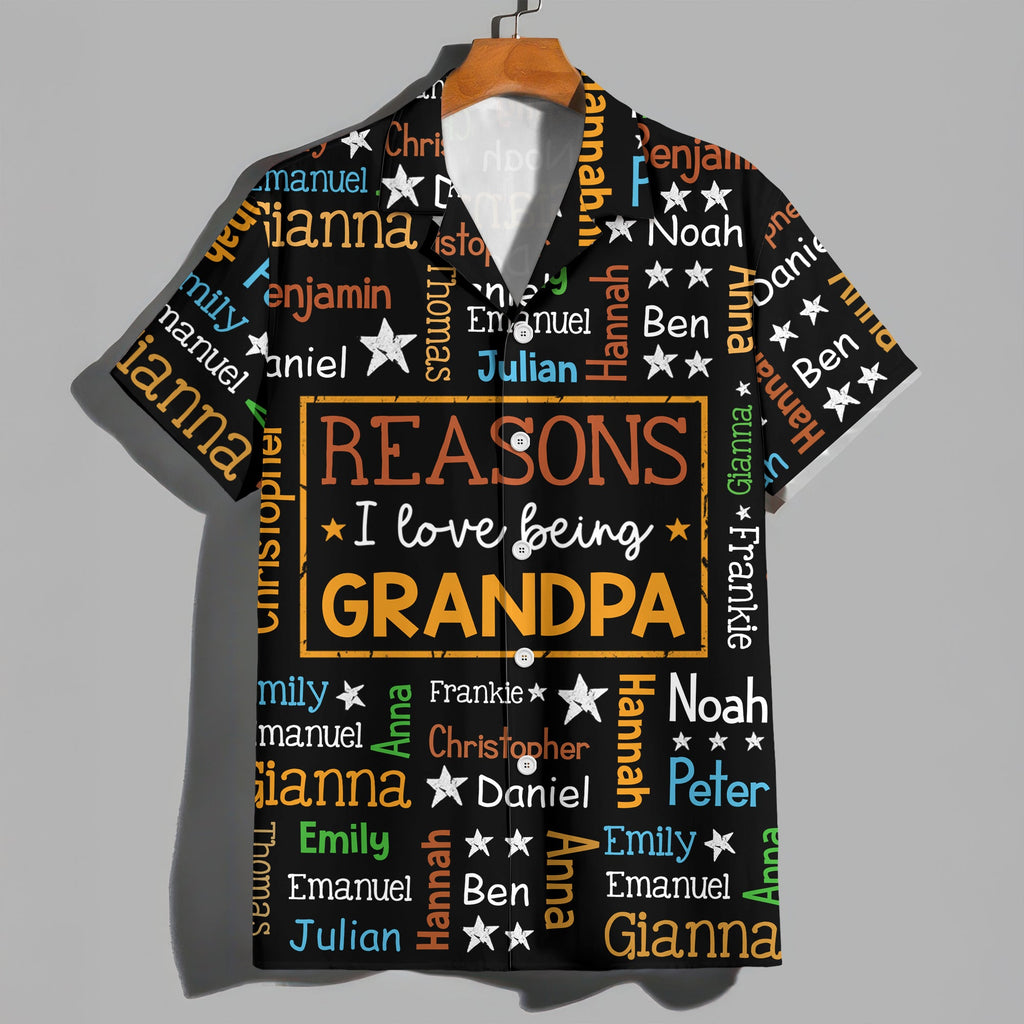 Personalized Kids Name Grandpa Word Art Hawaiian Shirt - Gift For Grandpa, Dad, Father's Day HO82 902486