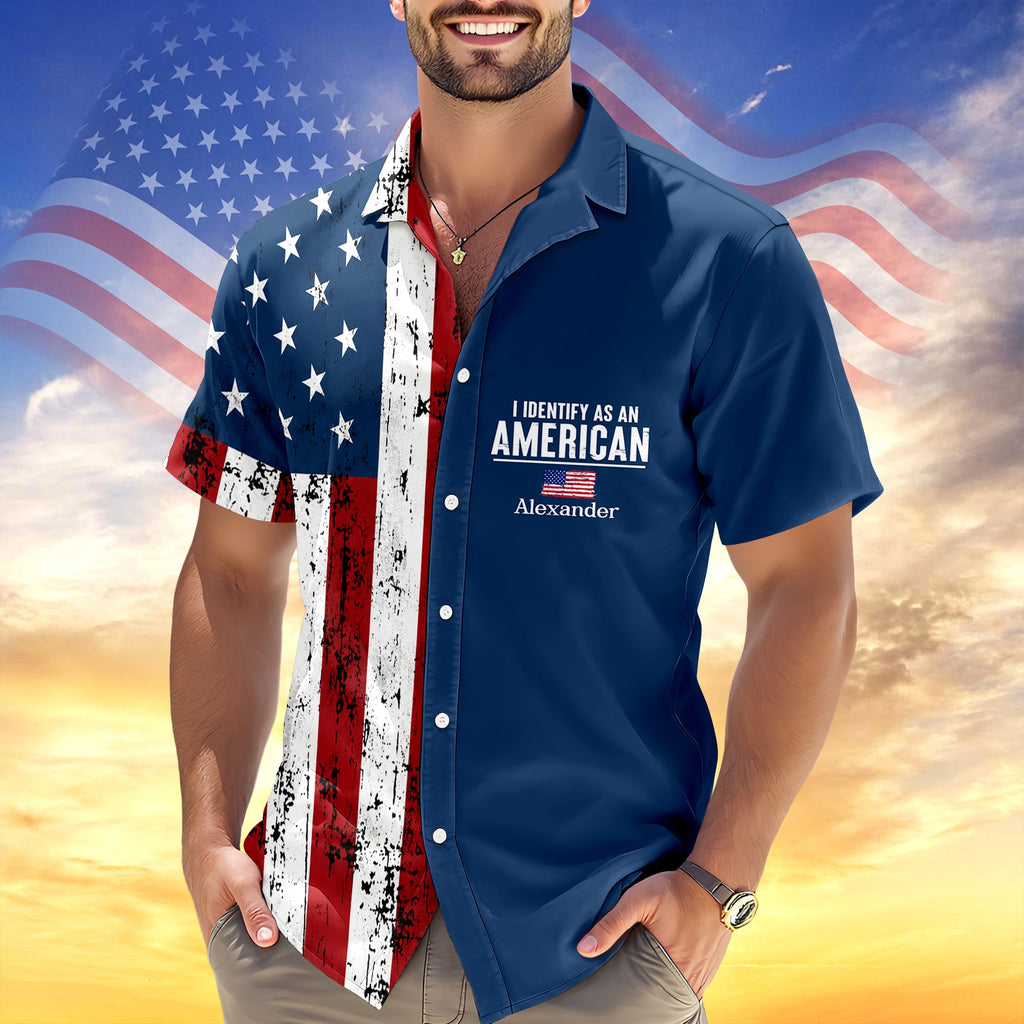 Personalized I Identify As An American With Patriotic USA Flag Hawaiian Shirt LM32 669229