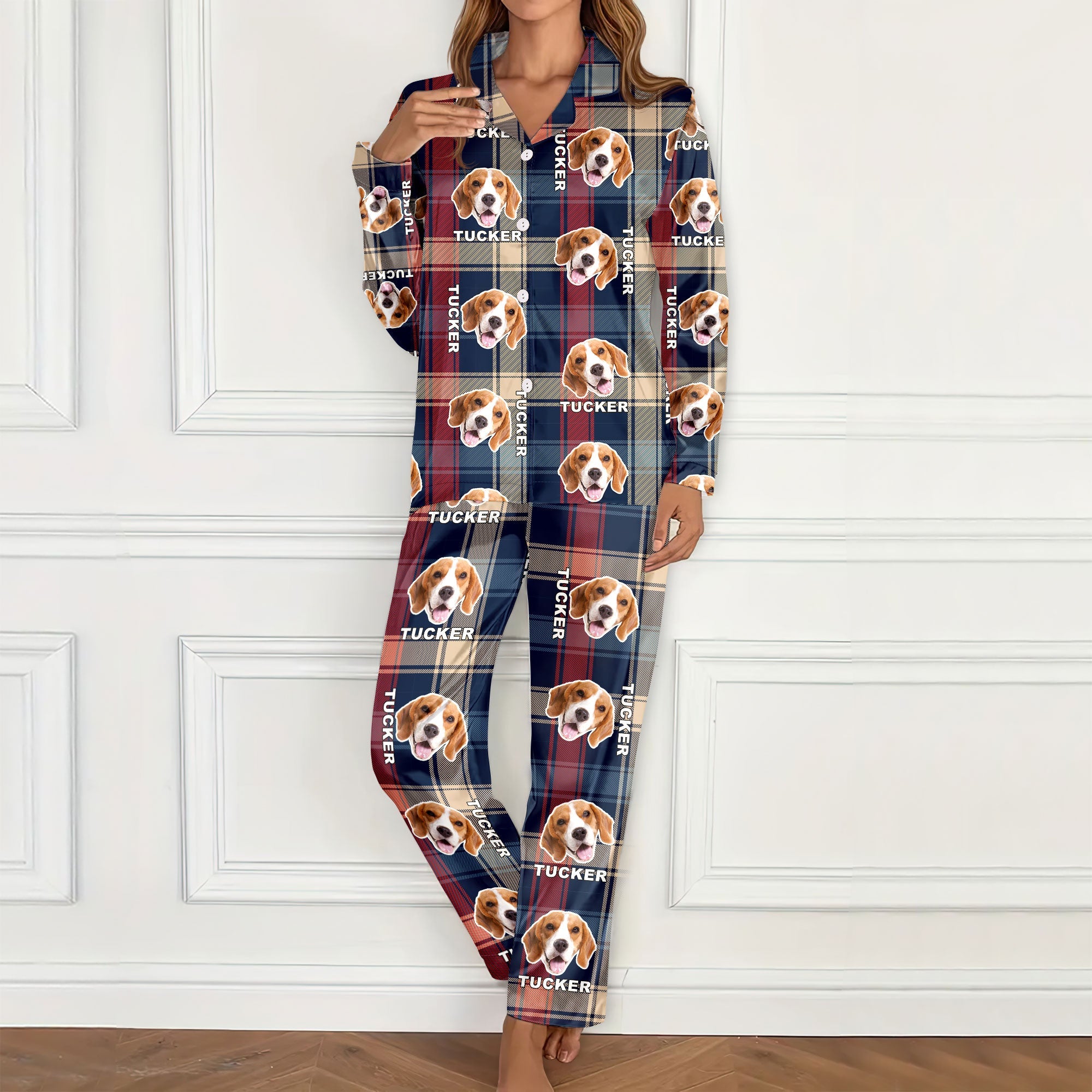 Custom Pet Photo Flannel Style Personalized Pajamas For Dog Lovers Cat Lovers CH07 896136