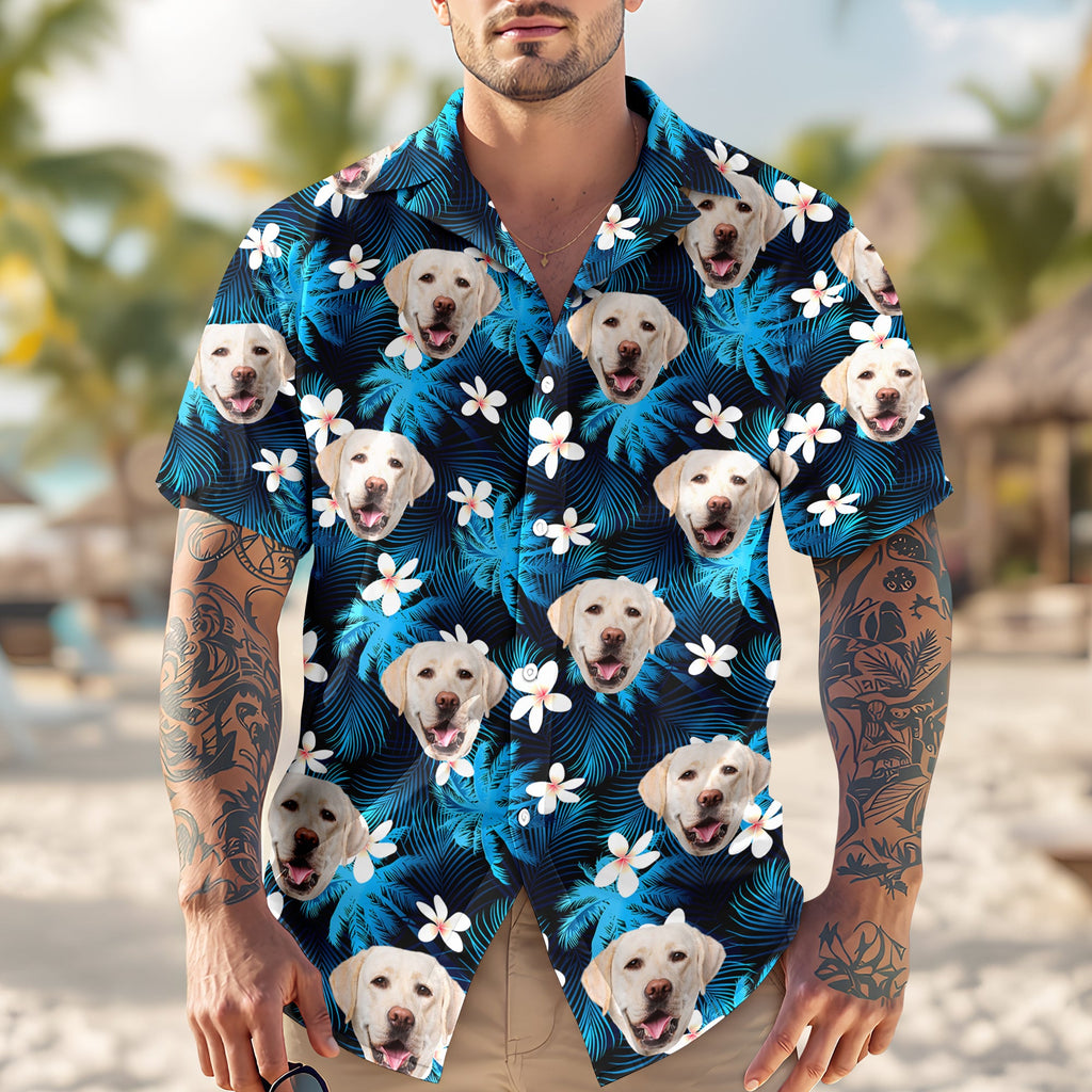 Custom Dog Cat Human Photo Tropical Summer Hawaii Shirt HA75 921122