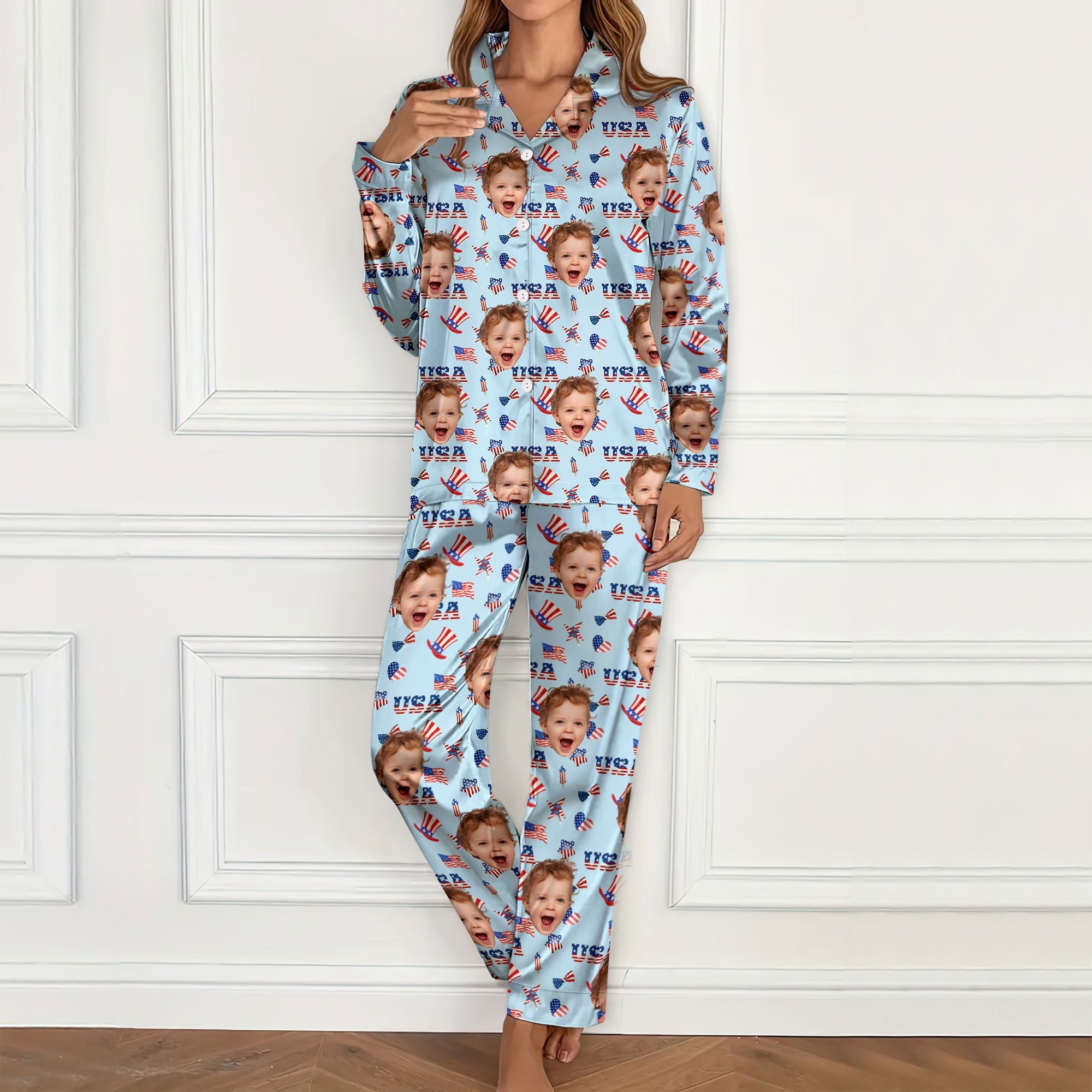 Custom Photo 4th of July Pajamas Independence Day Gifts CH07 896098