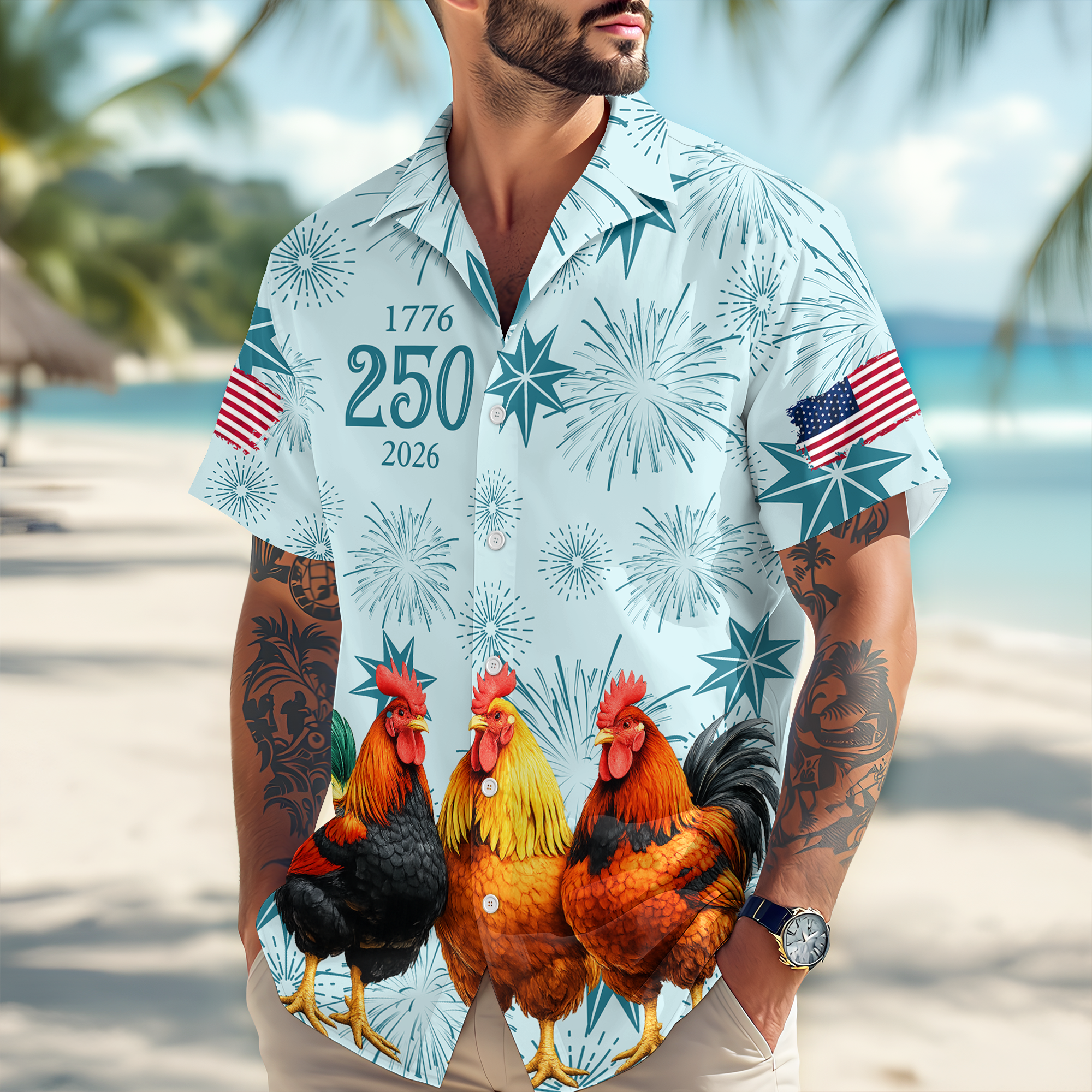 Personalized USA 250 Anniversary 1776-2026 Hawaii Shirt For Farmer, Horse Lovers CH07 910398