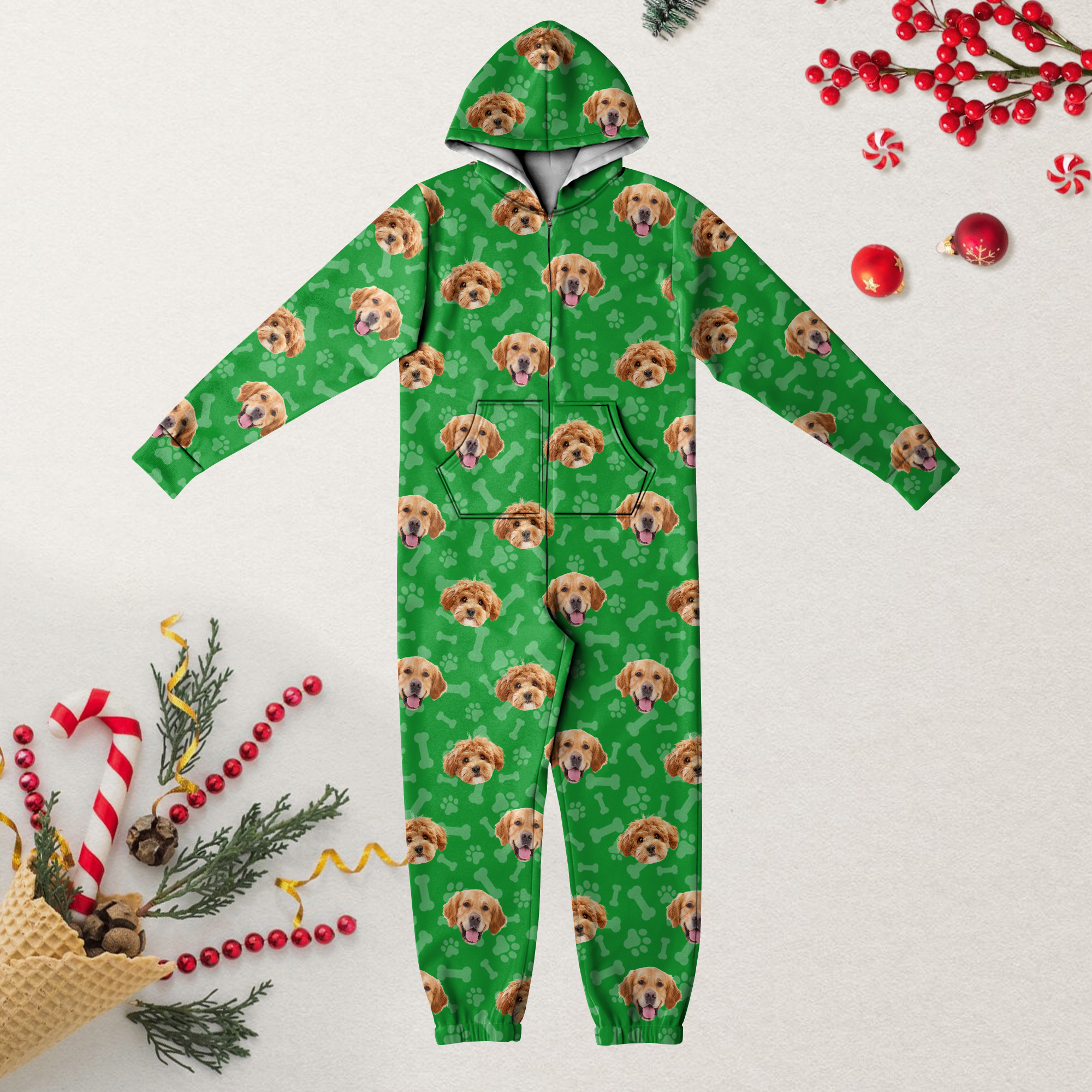 Custom Photo Dog Cat With Paw Onesie Pajamas HO82 894322