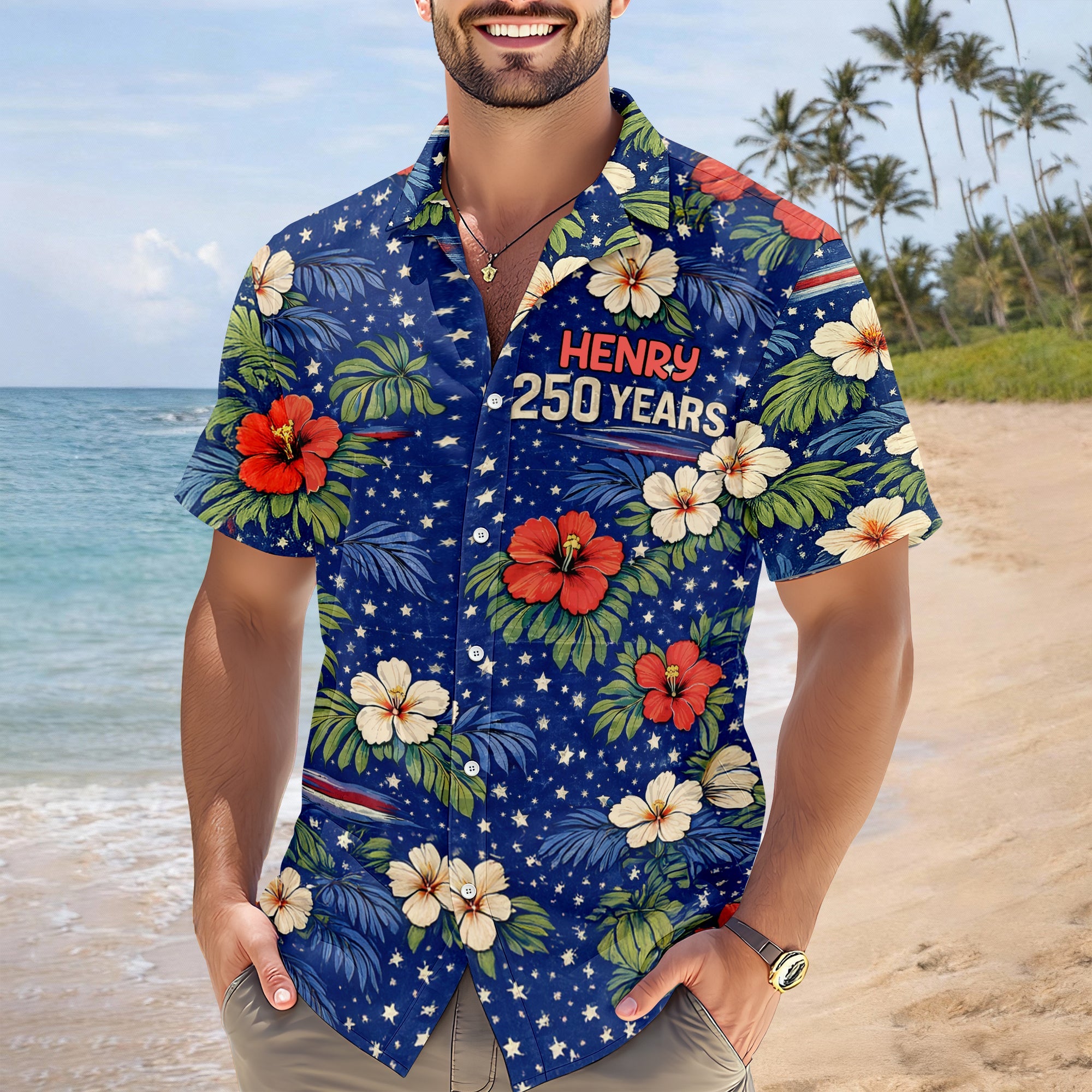 Custom Name 250 Years Semiquincentennial Eagles Tropical Hawaii Shirt LM32 899109