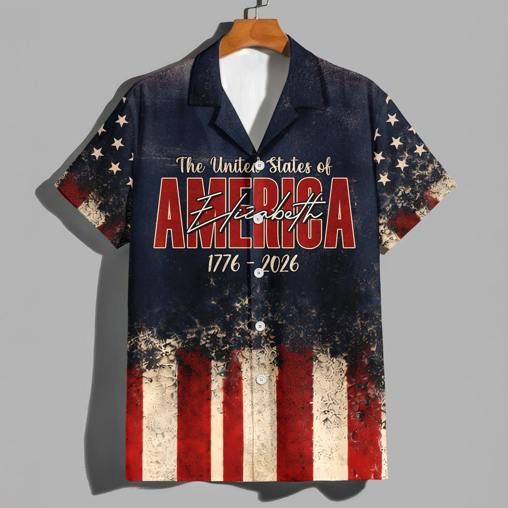Custom Name God Bless America Eagle 1776–2026 Patriotic Hawaii Shirt LM32 899009