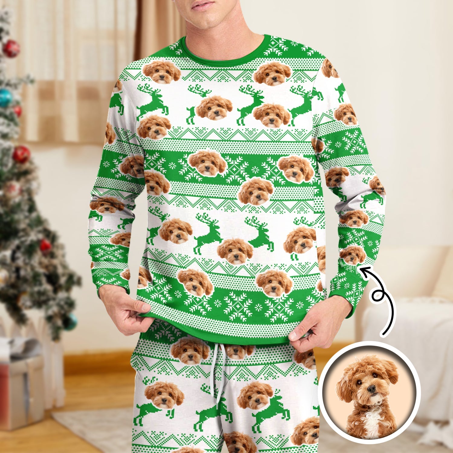 Custom Photo Christmas Dog Sleepwear Xmas Fun HO82 900152
