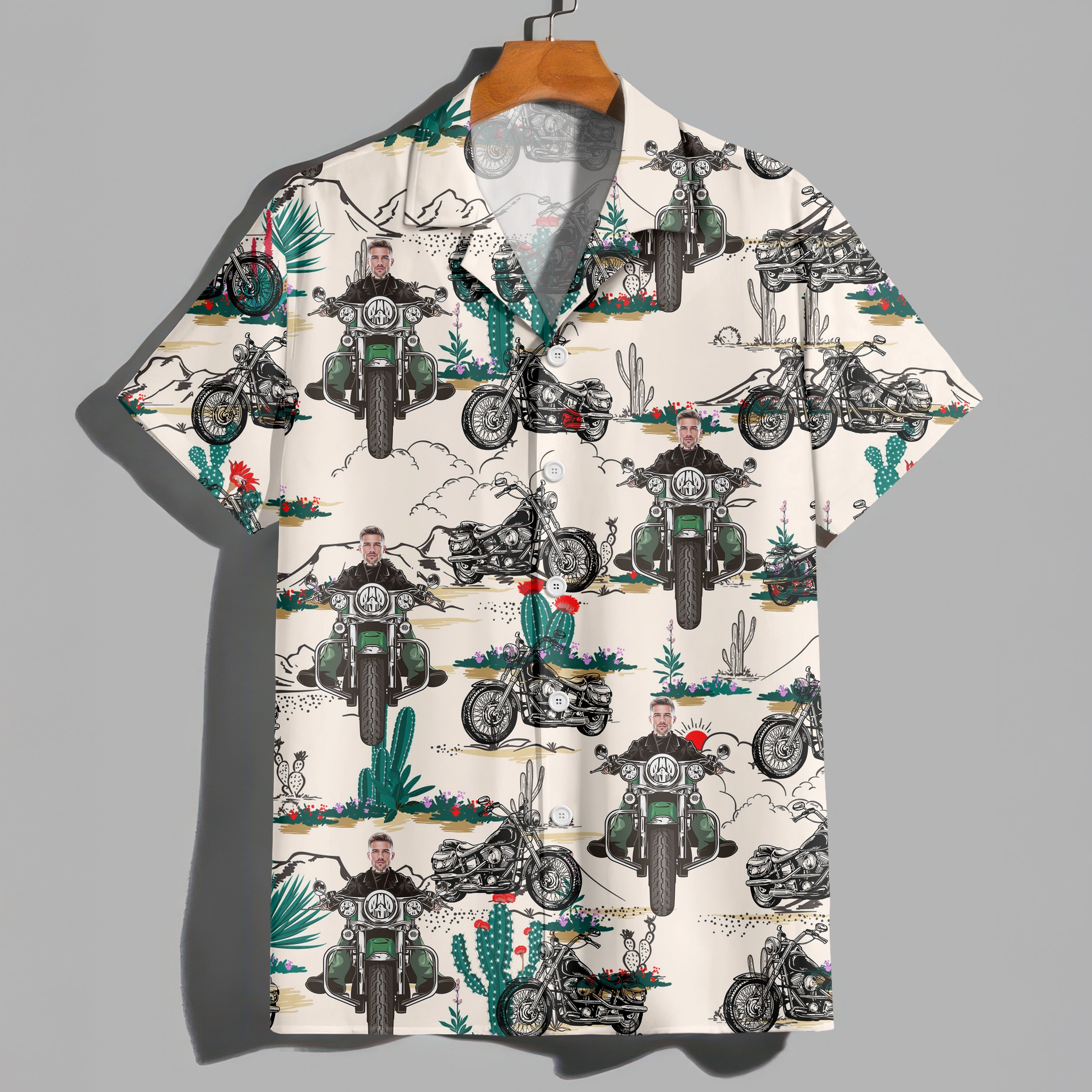 Custom Photo Motorcycle Familly Hawaii Shirt Gift for Dad, Boyfriend, Husband HO82 893752