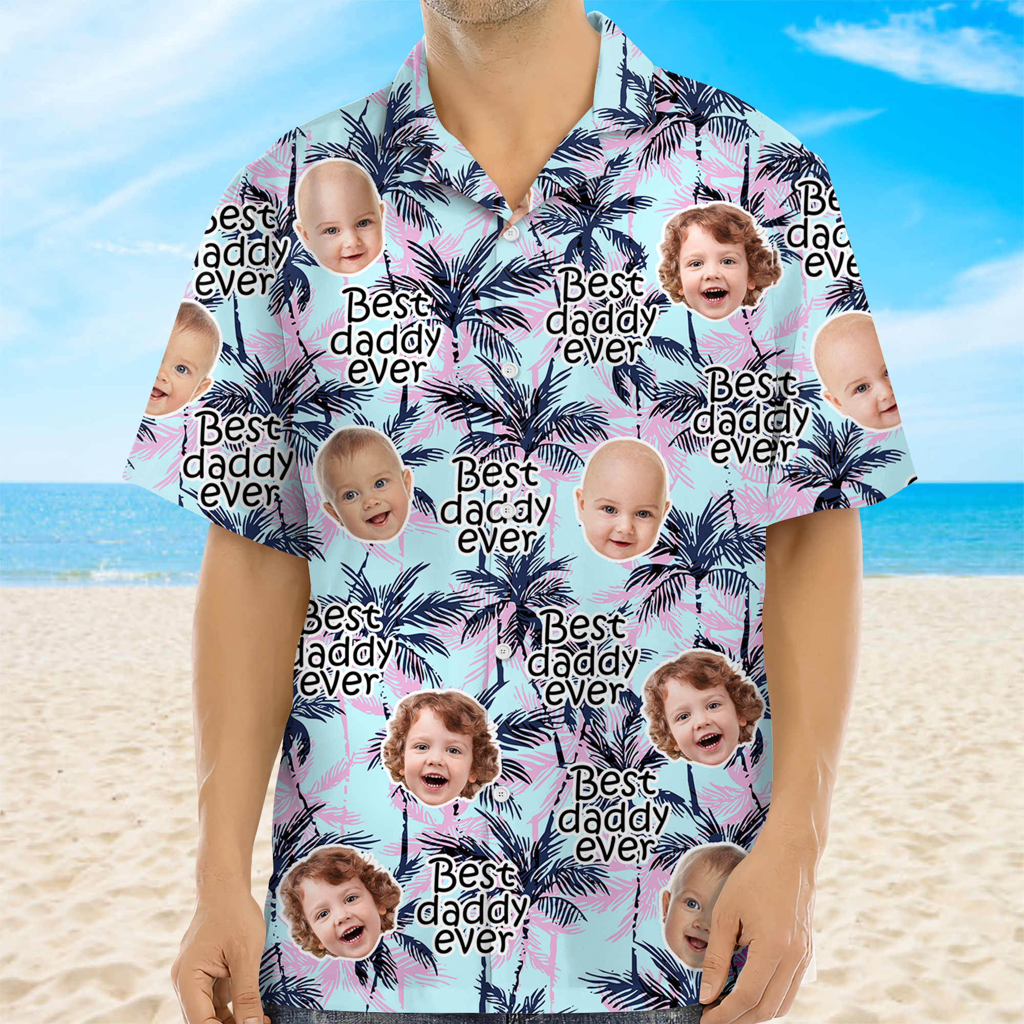 Custom Photo Best Dad Ever Tropical Pattern Hawaiian Shirt - Personalized Gift for Dad CH07 911568