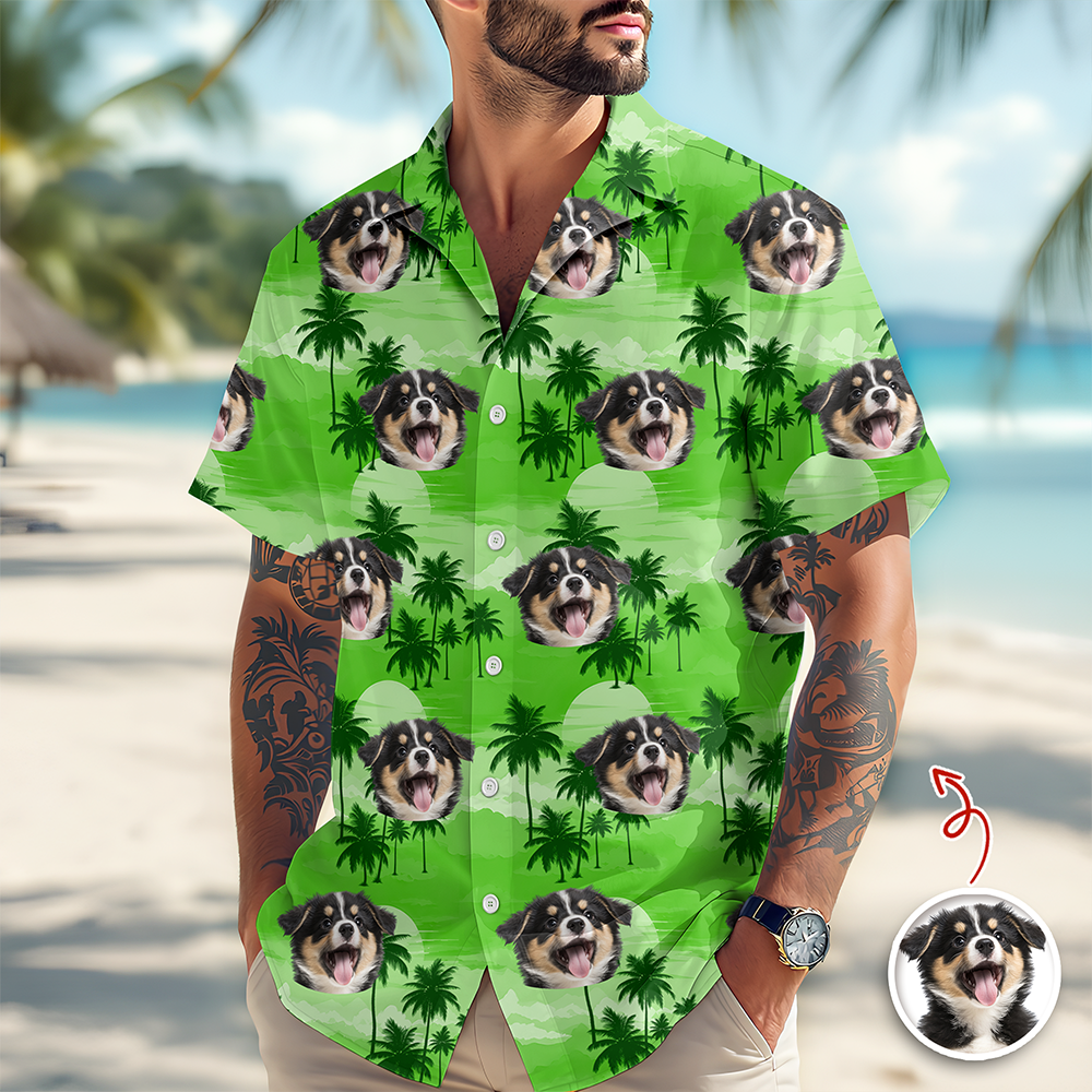 Custom Dog Face Hawaiian Shirt For Summer Holiday Dog Dad Gift CH07 911378