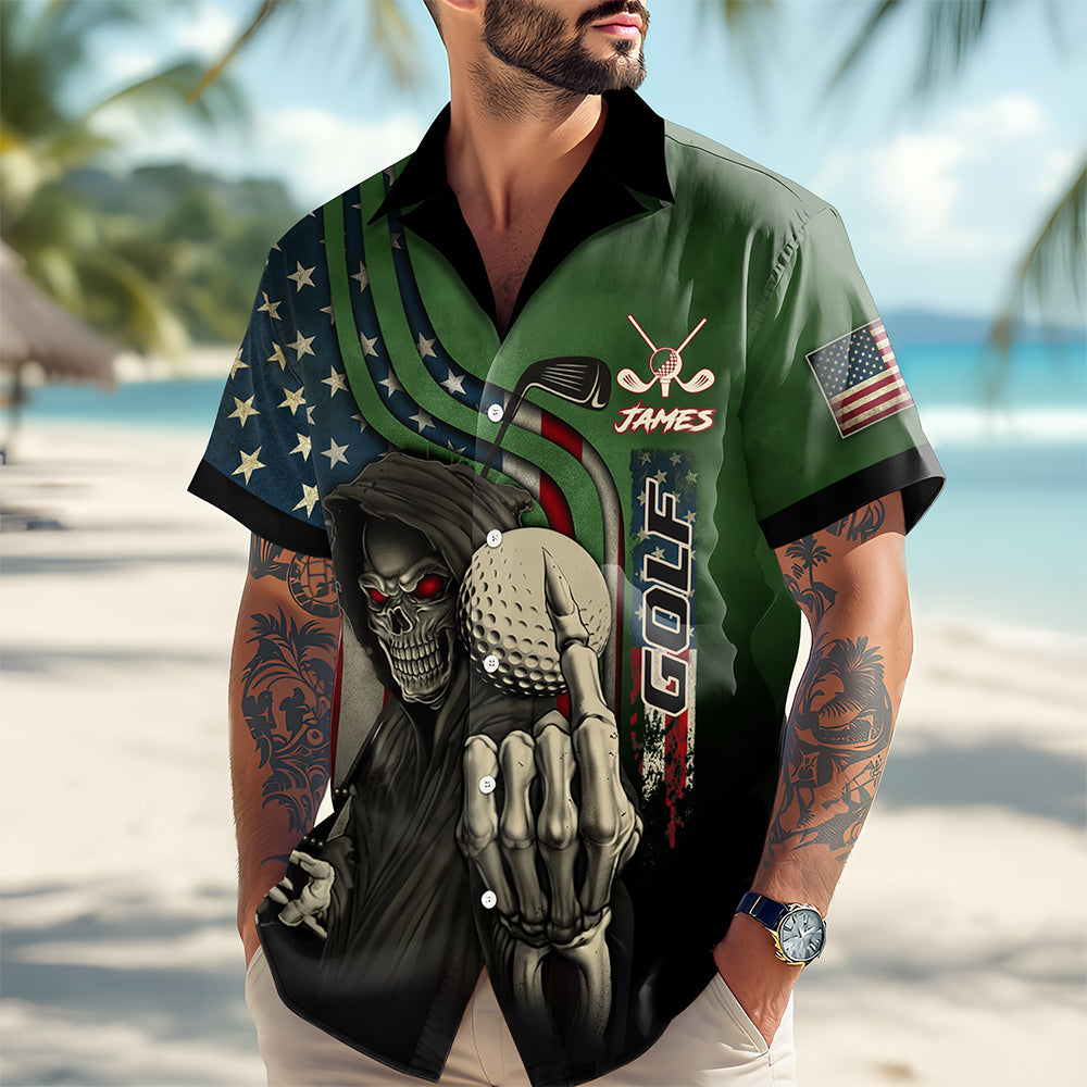 Personalized Shut Up And Swing With American Flag Hawaiian Shirt For Golf Lover CH07 910054