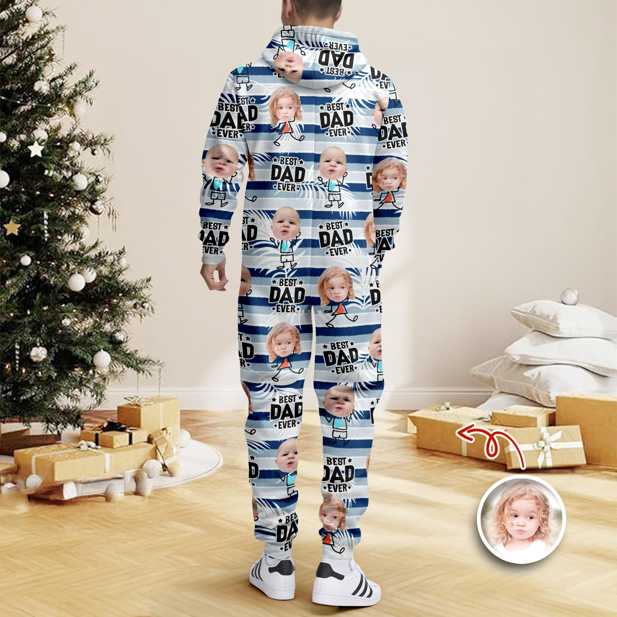 Custom Photo Best Dad Grandpa Ever - Personalized Onesie Pajamas LM32 897265