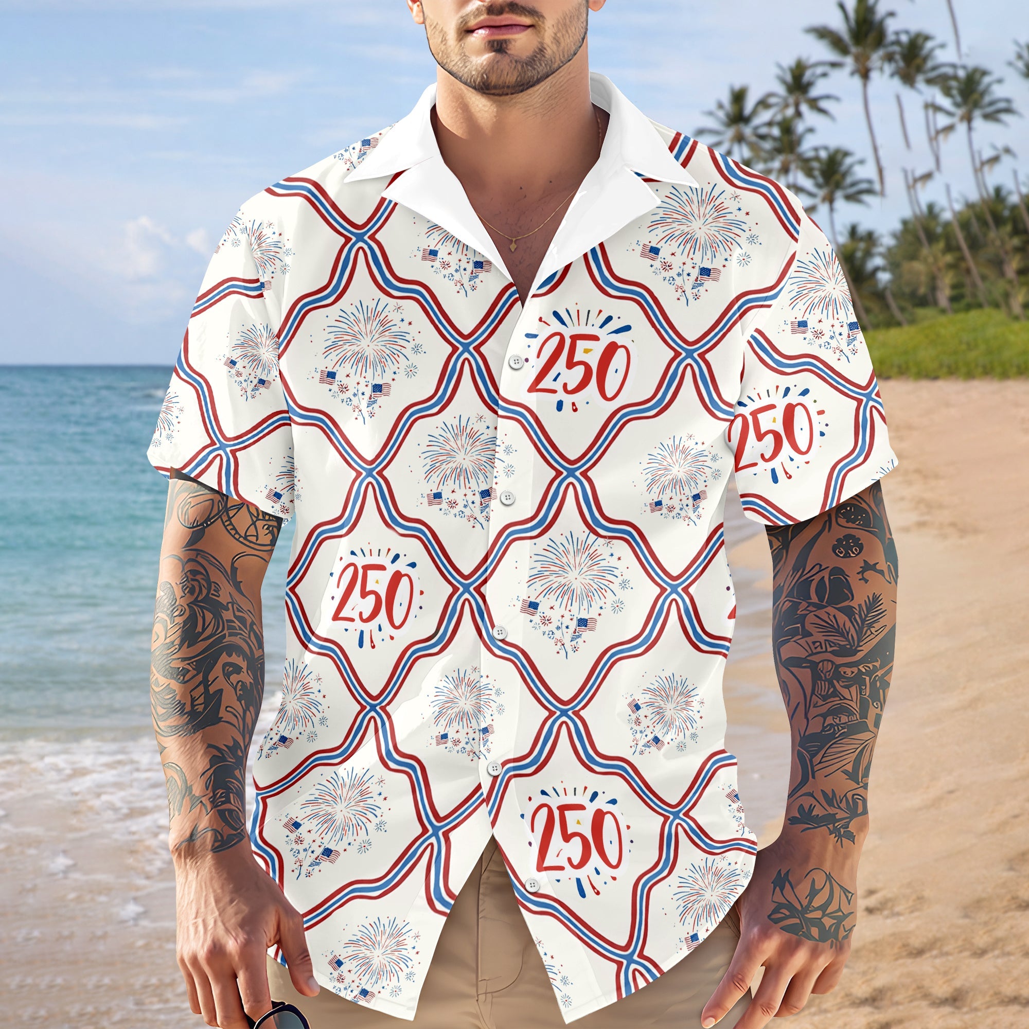 Custom Photo USA 250th Anniversary Patriotic Hawaii Shirt HA75 898818