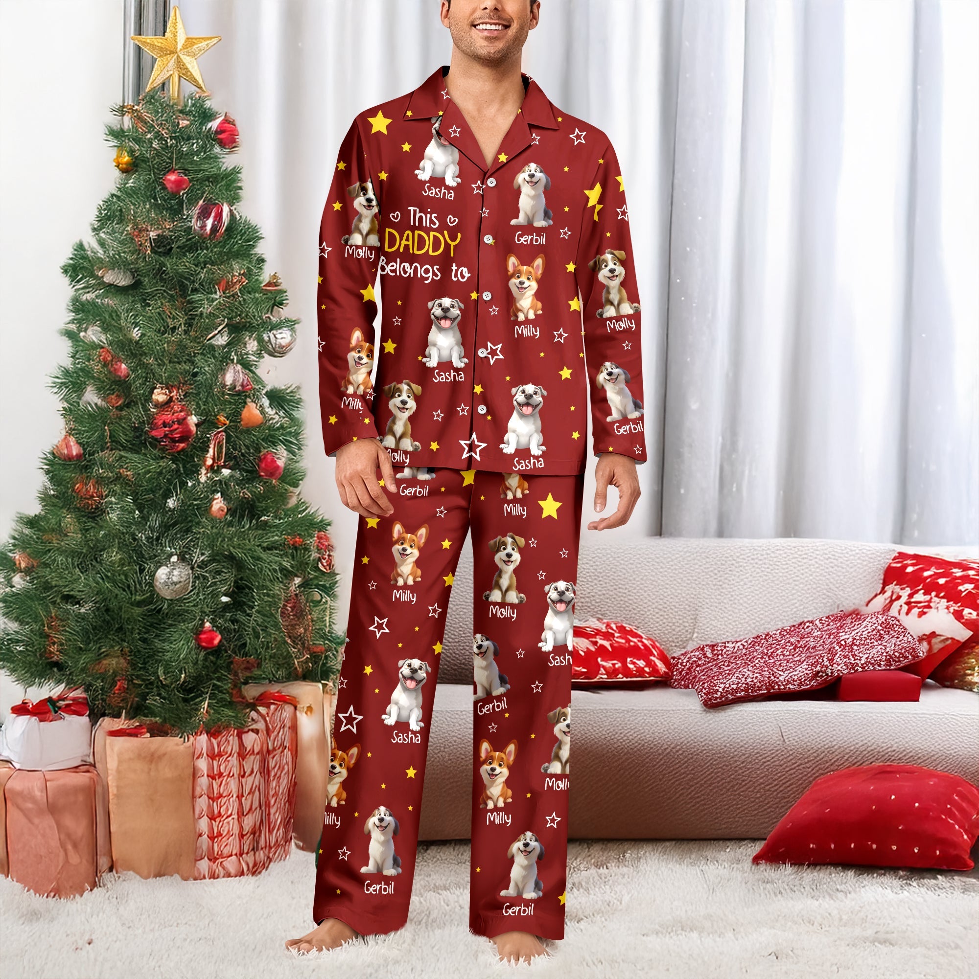 This Daddy Belongs To Dogs - Personalized Pajamas TH10 896689