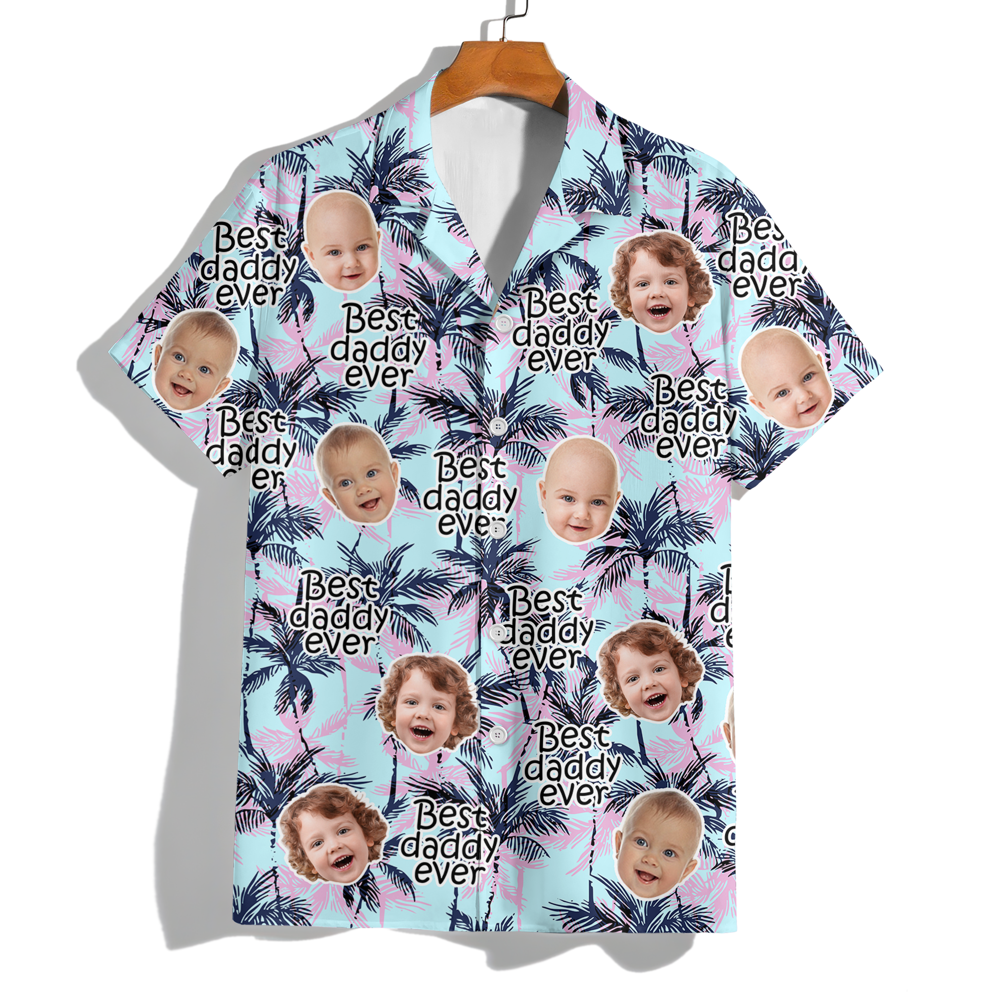Custom Photo Best Dad Ever Tropical Pattern Hawaiian Shirt - Personalized Gift for Dad CH07 911568