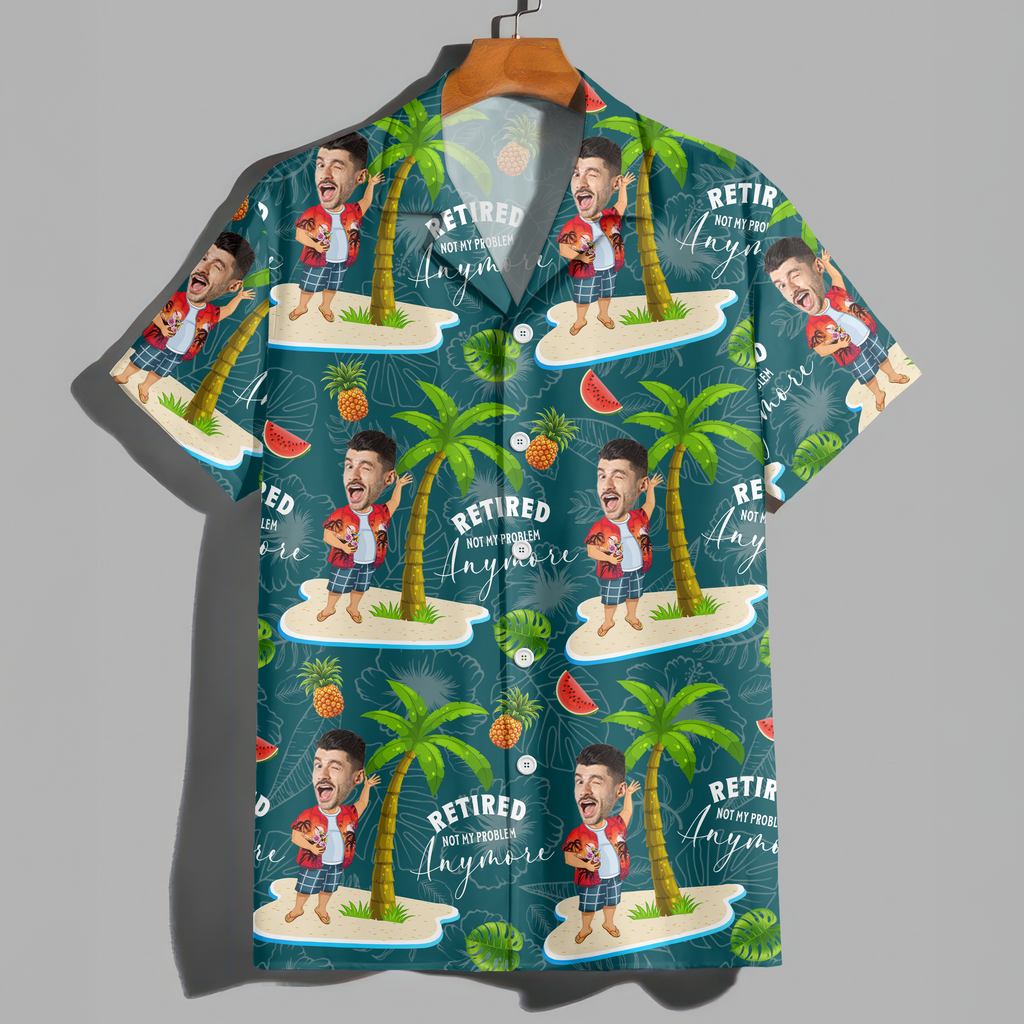 Custom Face All Over Print Hawaiian Shirt Personalized Retirement Gift for Dad LM32 893483