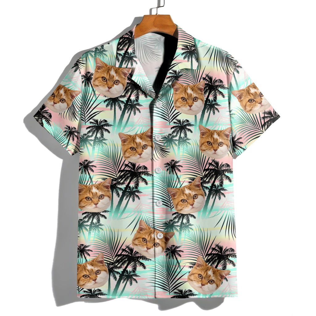 Custom Cat Photo Tropical Summer Hawaii Shirt - Gift for Cat Lovers HO82 902402