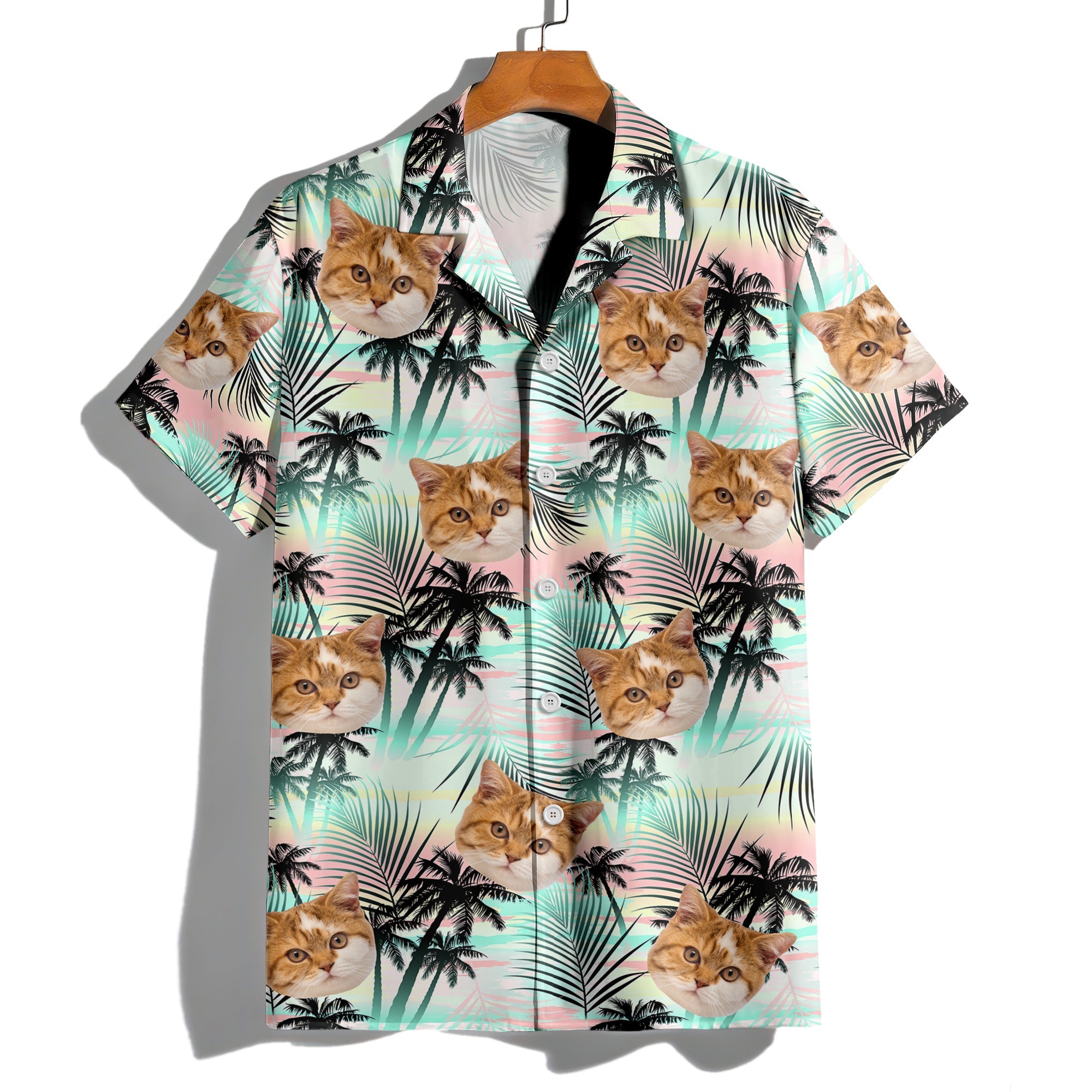 Custom Cat Photo Tropical Summer Hawaii Shirt - Gift for Cat Lovers HO82 902402