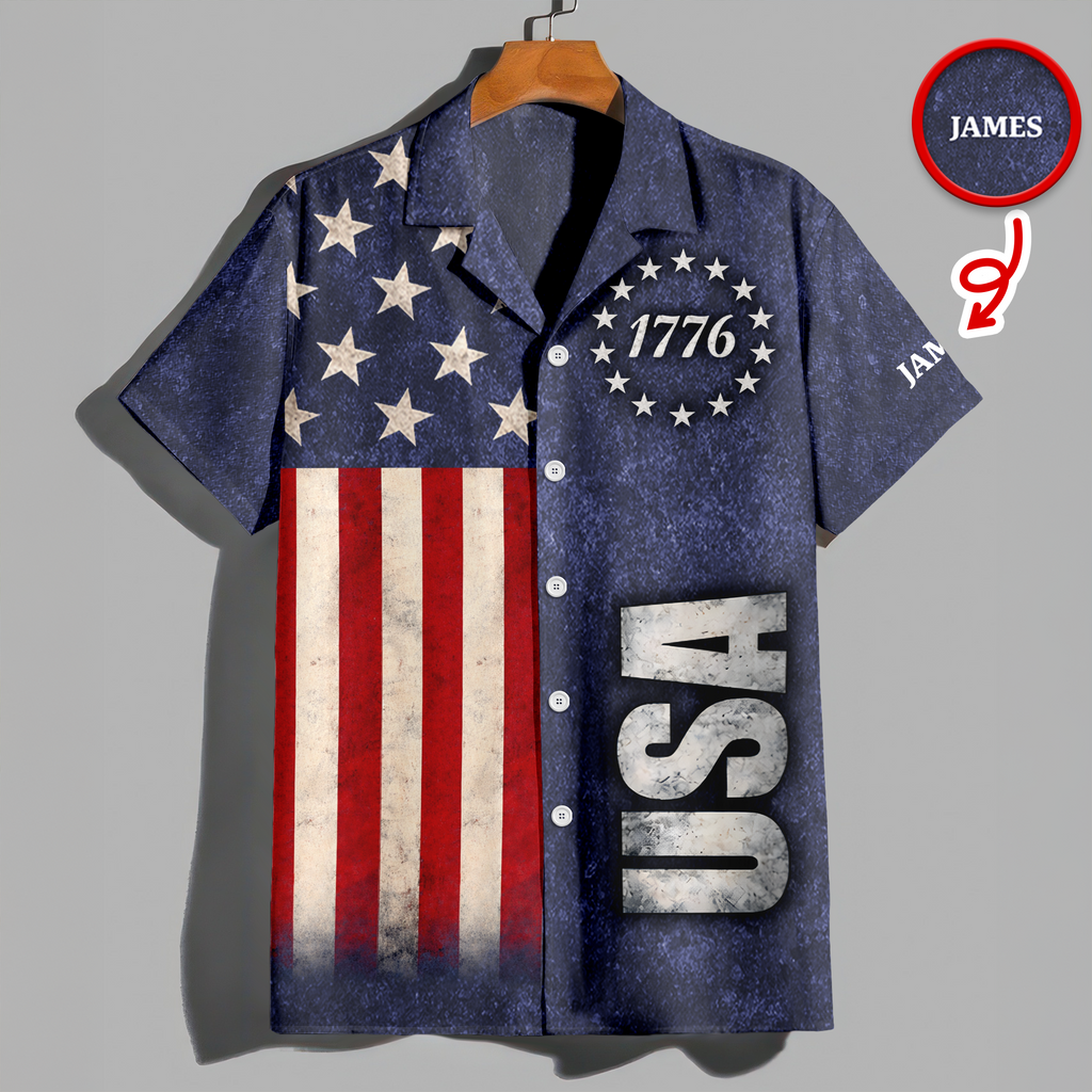Custom Name Proud To Be An American Semiquincentennial 250 Years Hawaii Shirt HO82 902176