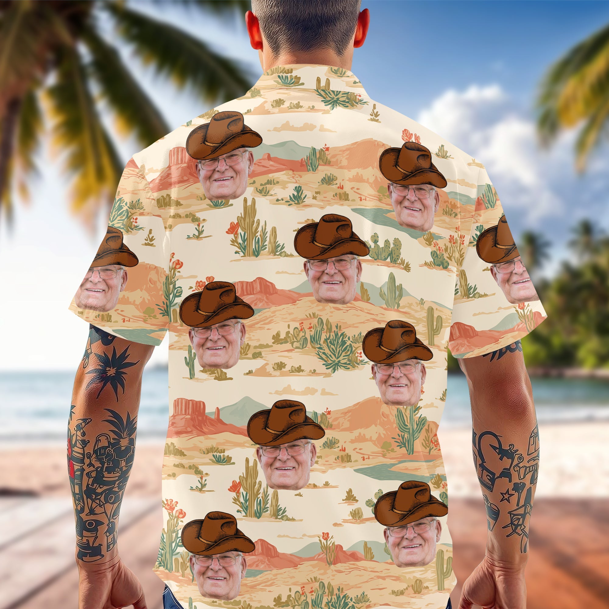 Custom Photo Retro Western Cowboy Hawaiian Shirt TH10 169755