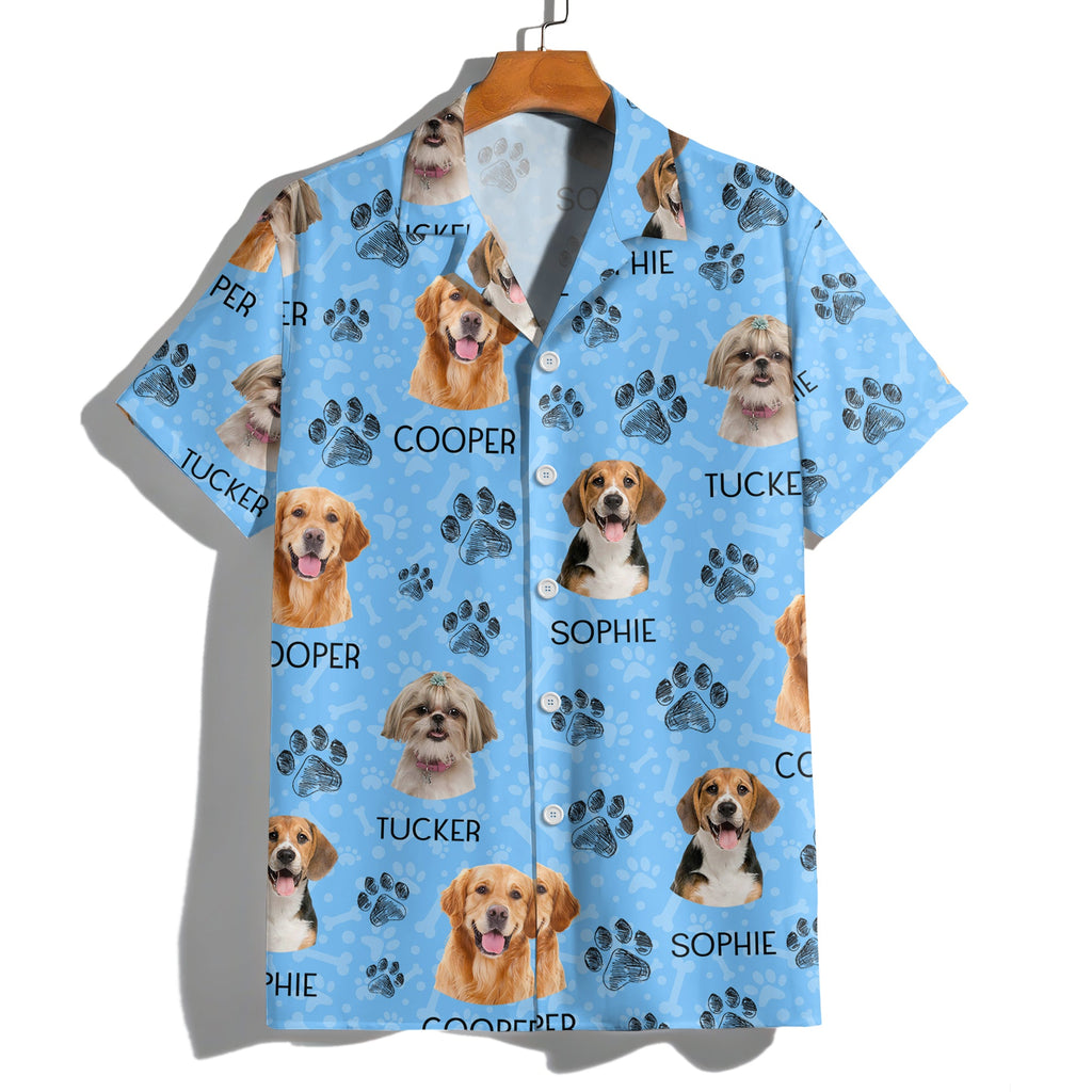 Custom Dog Photo With Paw Pattern Hawaii Shirt For Dog Lover TH10 894077