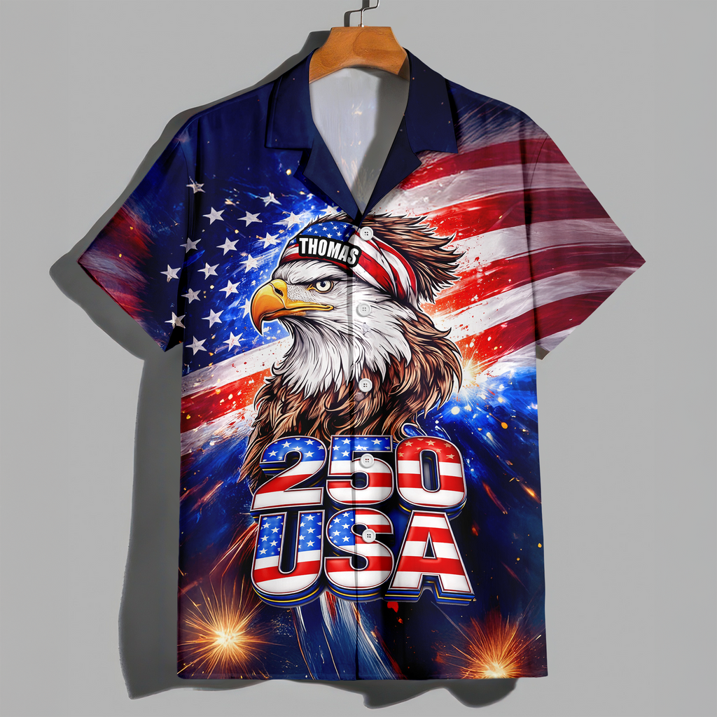 Personalized Name 250 Eagle America Patriotic Hawaii Shirt HA75 921008