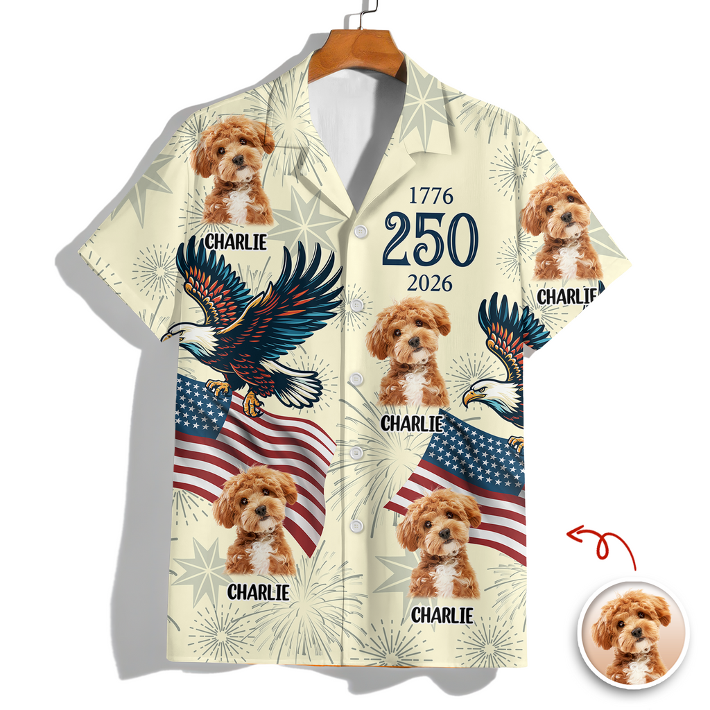 Custom Dog Photo USA 250 Anniversary Eagle 1776-2026 Hawaii Shirt TH10 898585