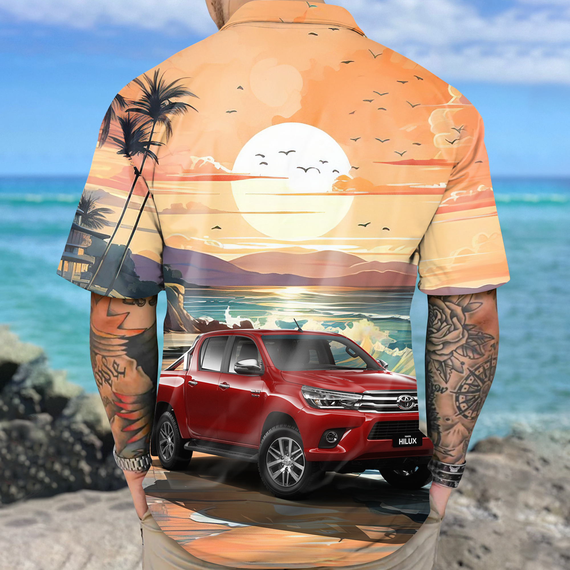 Custom Photo Sunset Hawaii Shirt For Car Lover TH10 892633