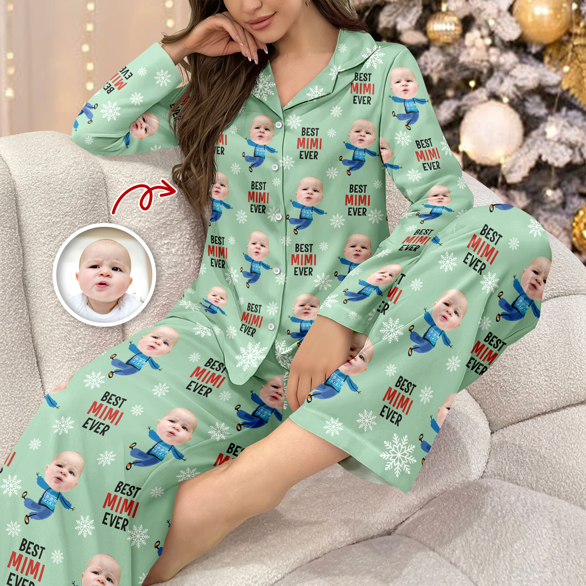 Best Nana Ever Custom Photo Grandkids - Personalized Pajamas LM32 895039