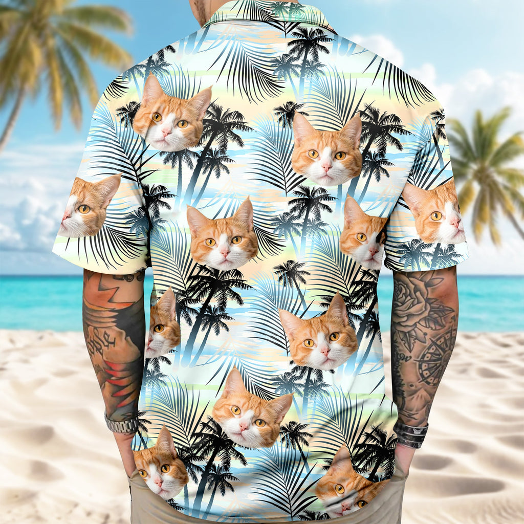 Custom Cat Photo Tropical Summer Hawaii Shirt - Gift for Cat Lovers HO82 902402