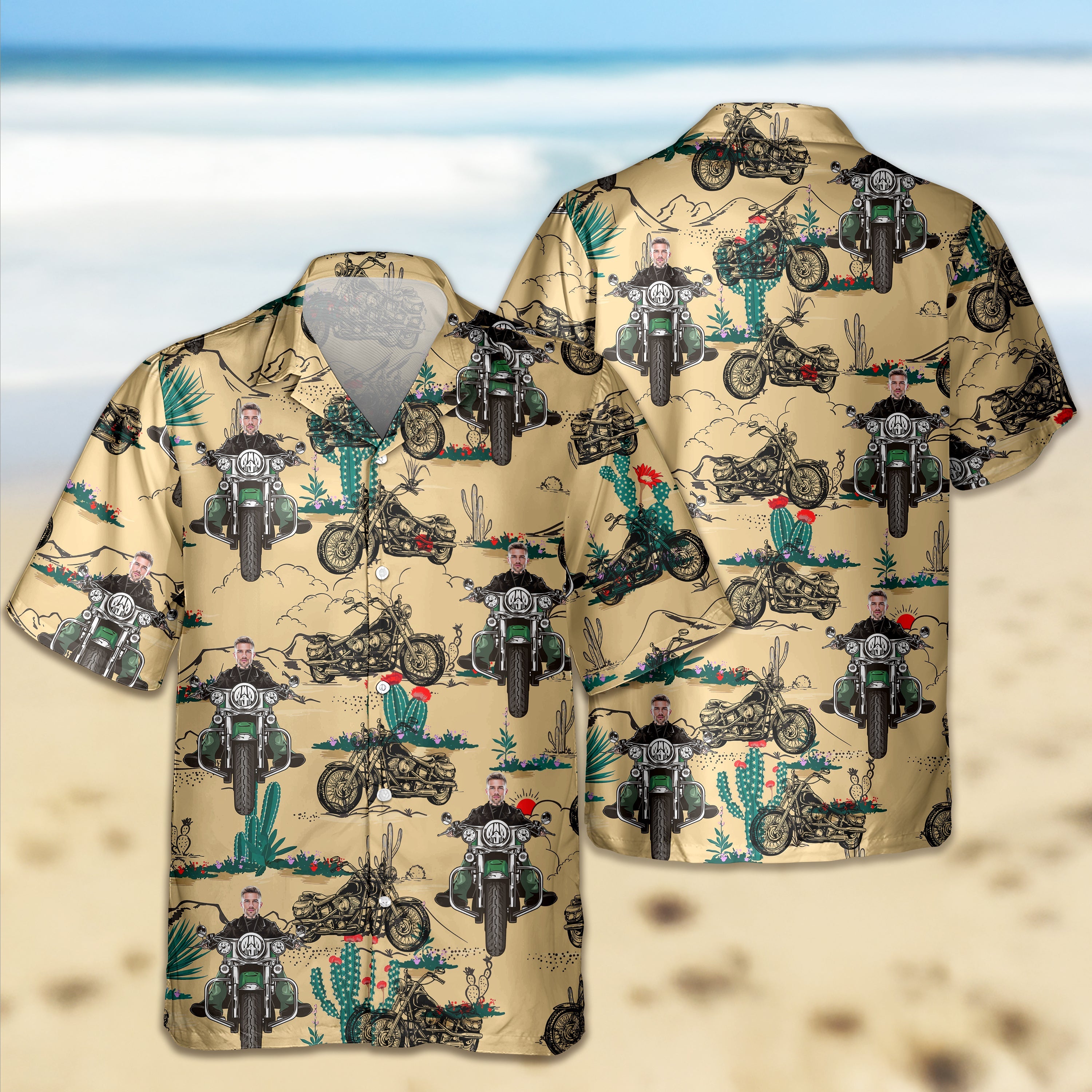 Custom Photo Motorcycle Familly Hawaii Shirt Gift for Dad, Boyfriend, Husband HO82 893752