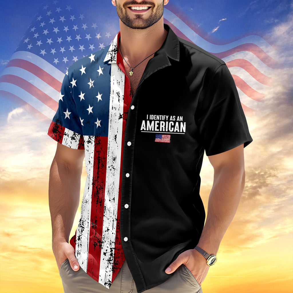 Personalized I Identify As An American With Patriotic USA Flag Hawaiian Shirt LM32 669229