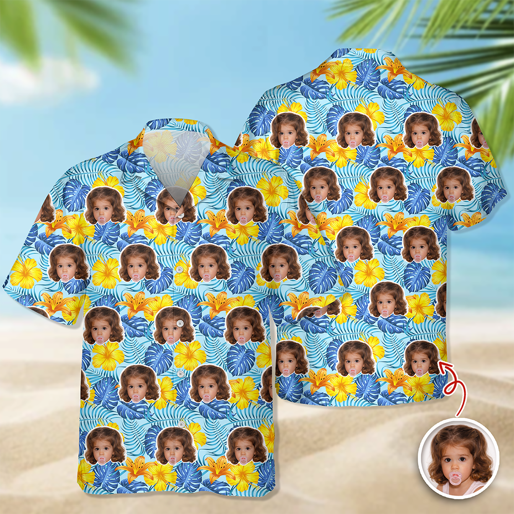 Custom Face Photo Tropical Hawaiian Shirt Summer Vacation Gift CH07 911436