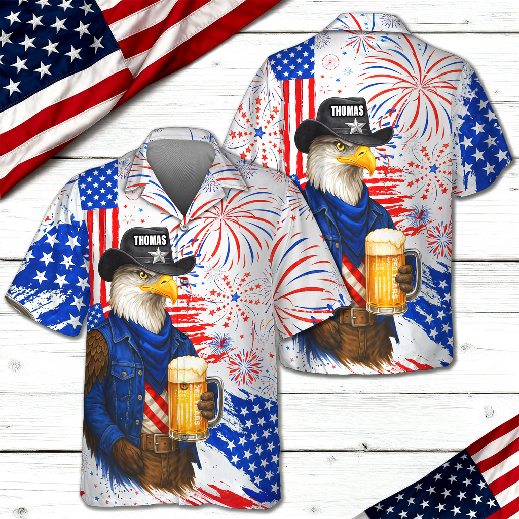 Personalized Name America 250th Birthday US Flag Hawaii Shirt HA75 921002