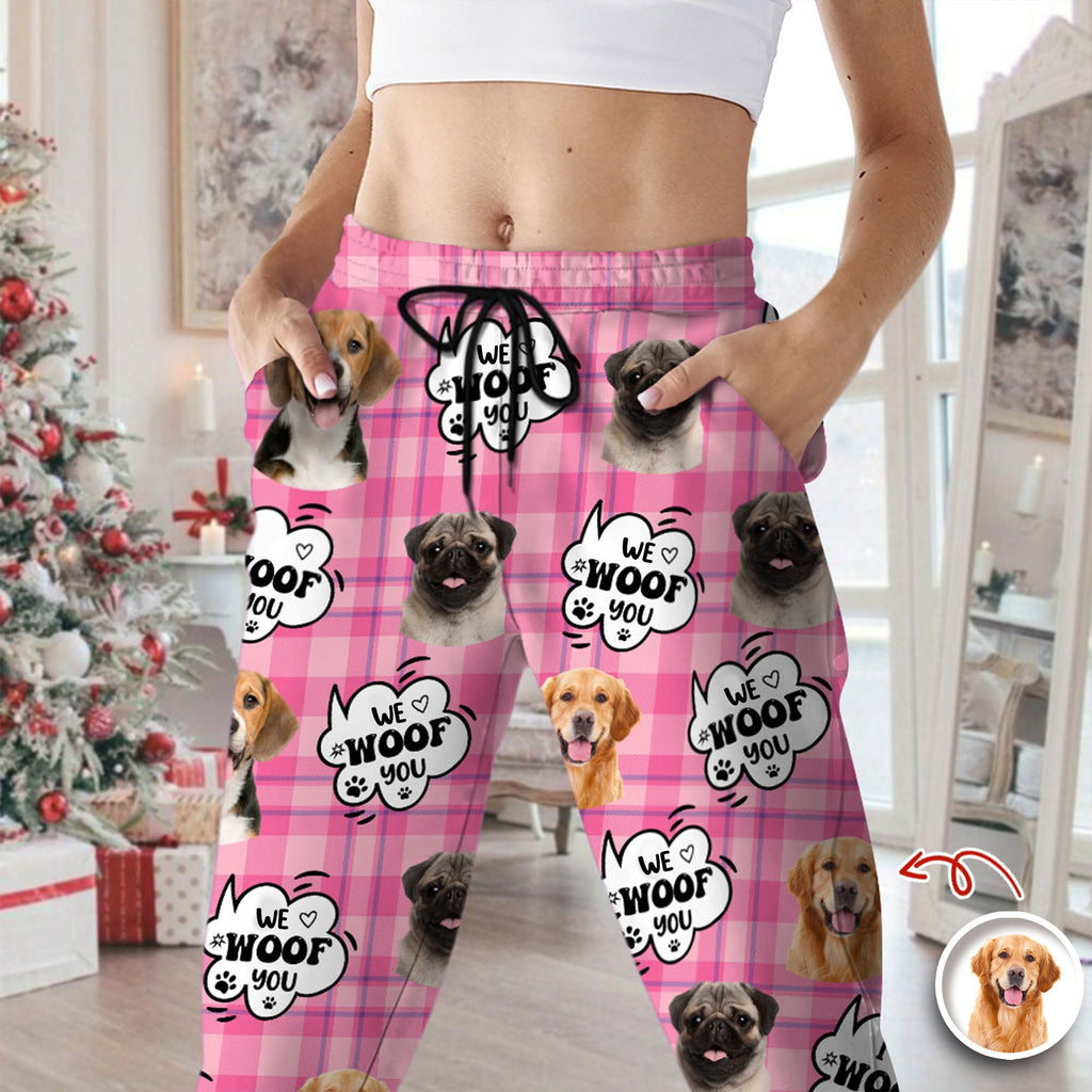 Custom Photo I Woof You - Personalized Pajamas Gift For Dog Lovers HO82 894382