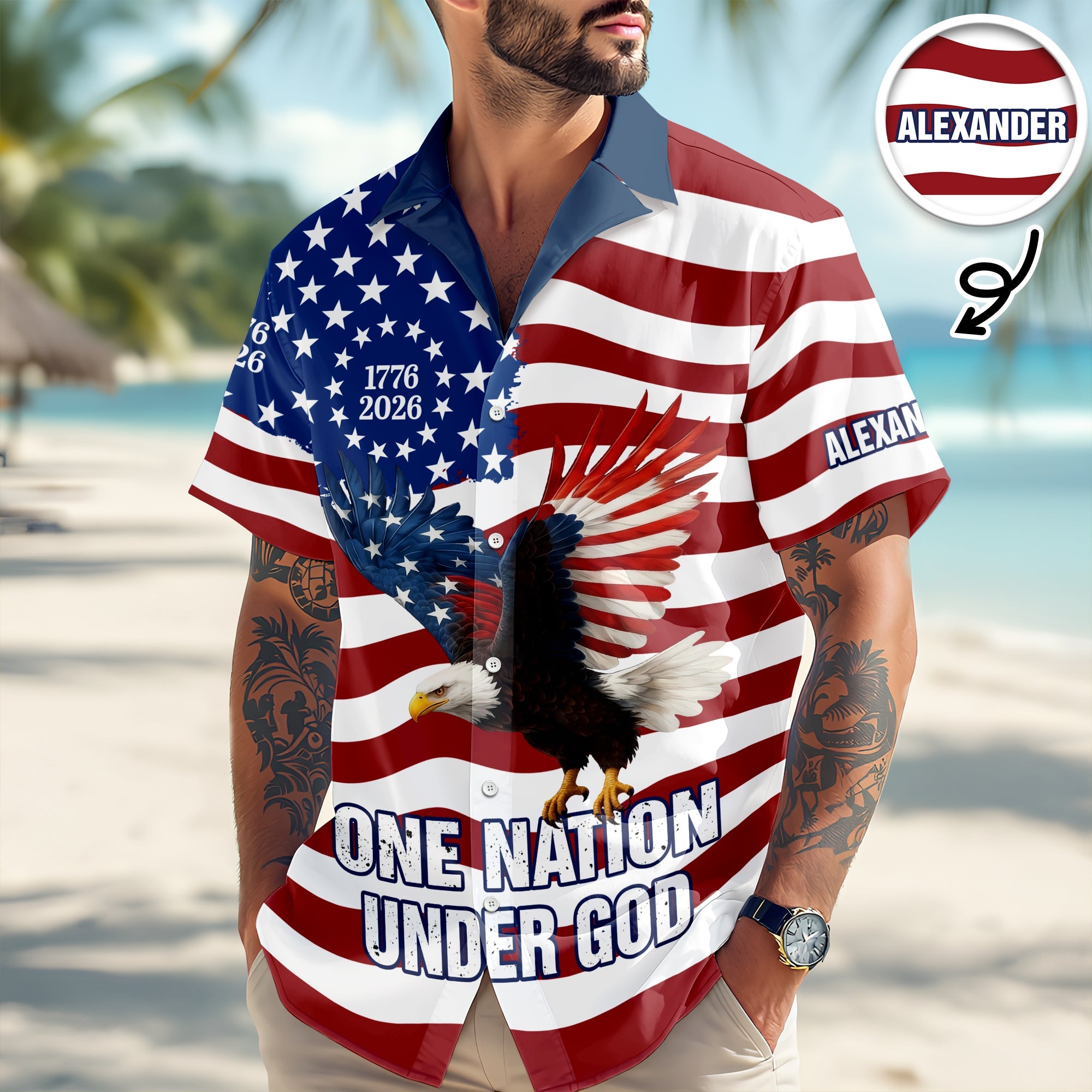 Personalized 250 Years of Freedom Flag, 1776–2026 Eagle Betsy Hawaii Shirt HO82 901202