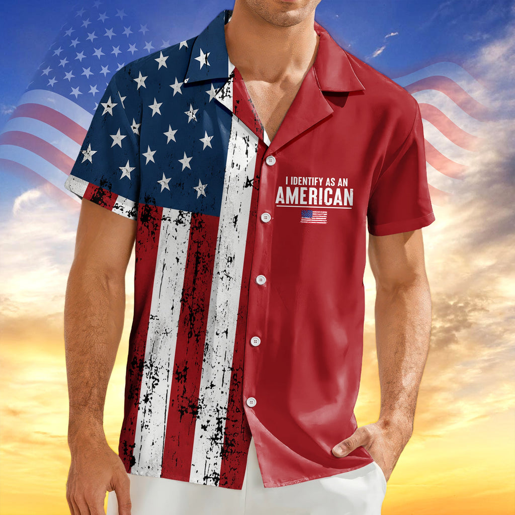 Personalized I Identify As An American With Patriotic USA Flag Hawaiian Shirt LM32 669229