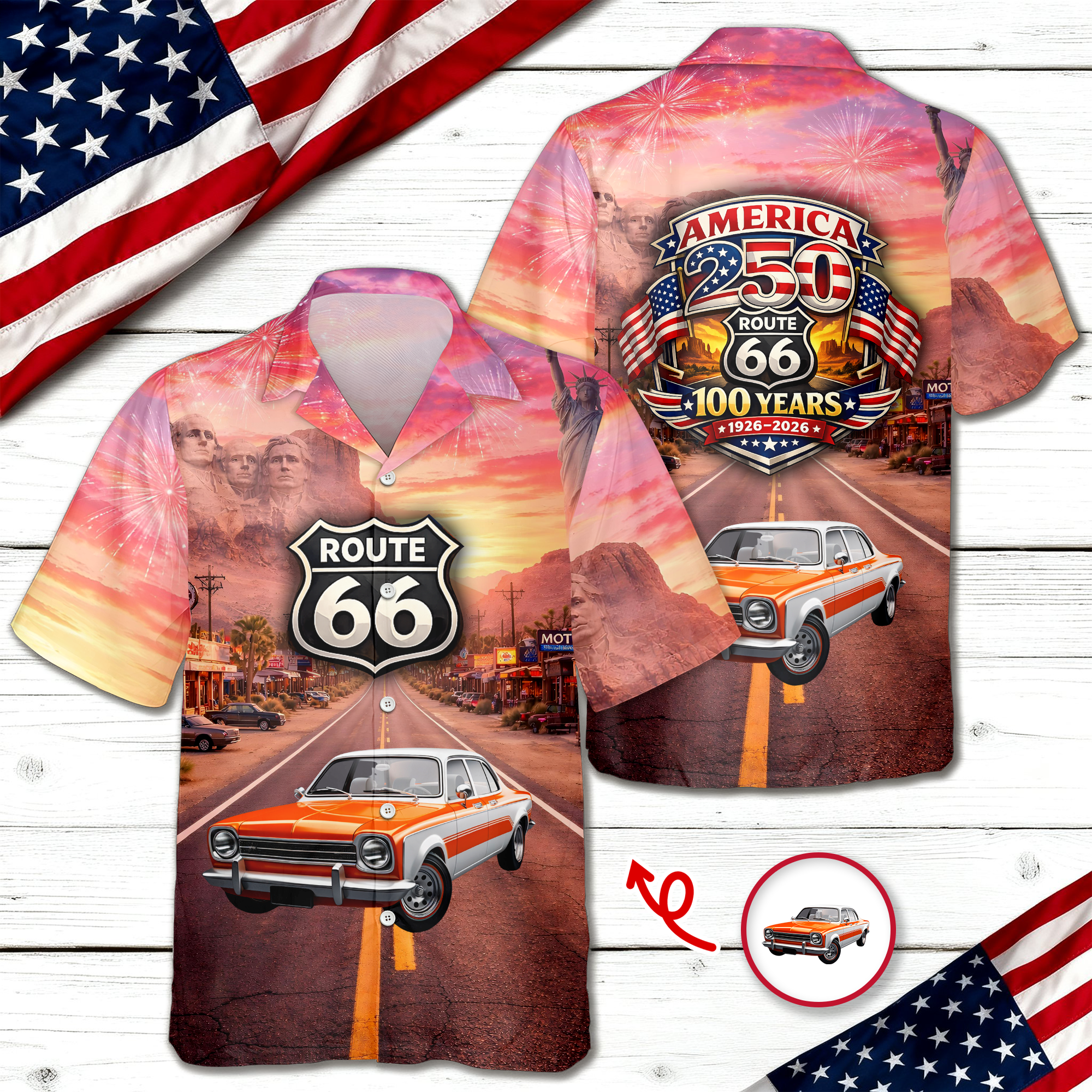 Custom Photo 100 Year Of Route 66 America 250th Anniversary CH07 910500